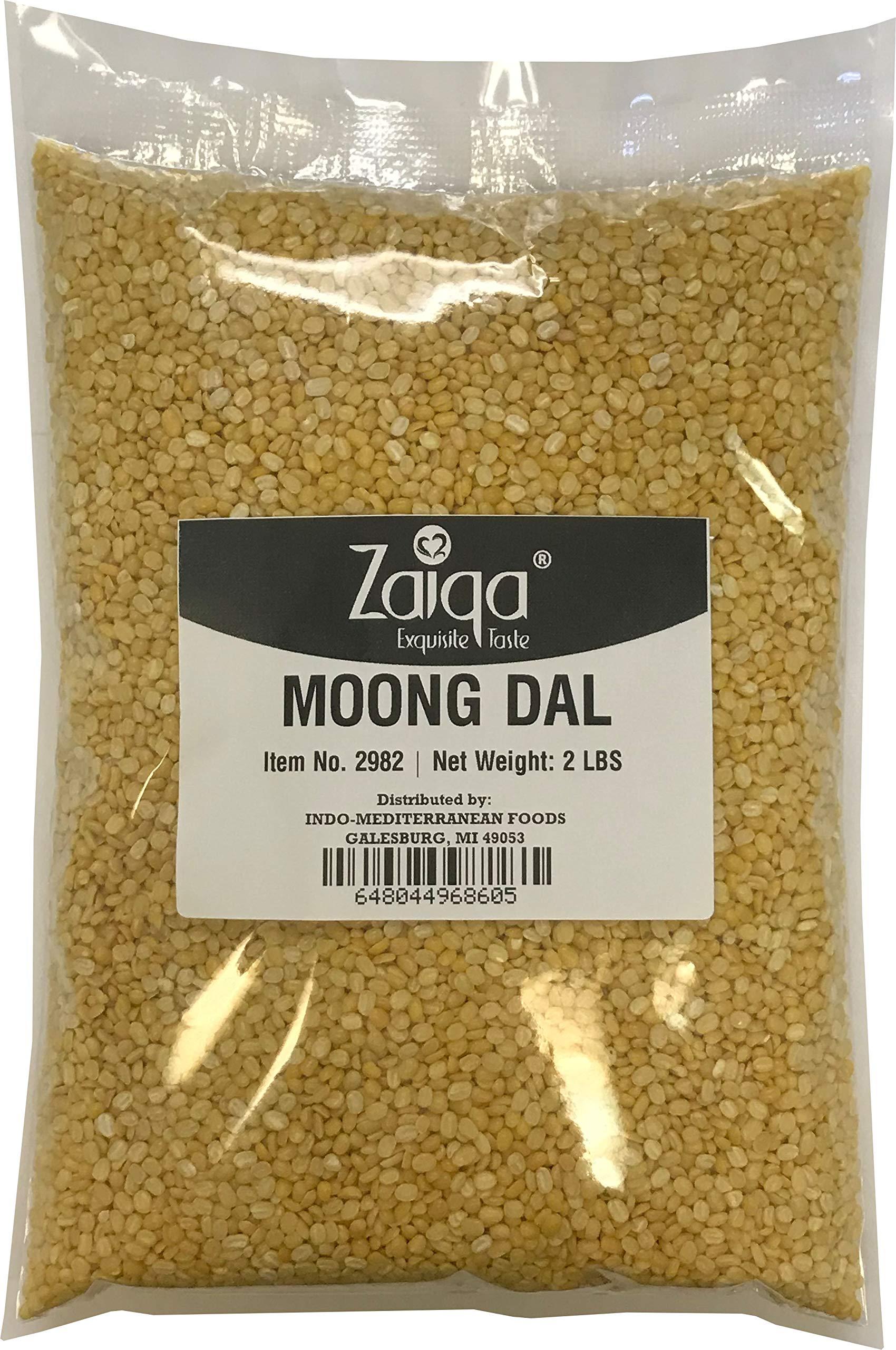 Zaiqa Exquisite Taste Zaiqa Moong Dal or Split Yellow Mung Beans | Make Kitchari Vegan Soups Stews Salad and Indian Curry Dishes that cleanse | Naturally Non-GMO & Gluten-Free - 2 LBS