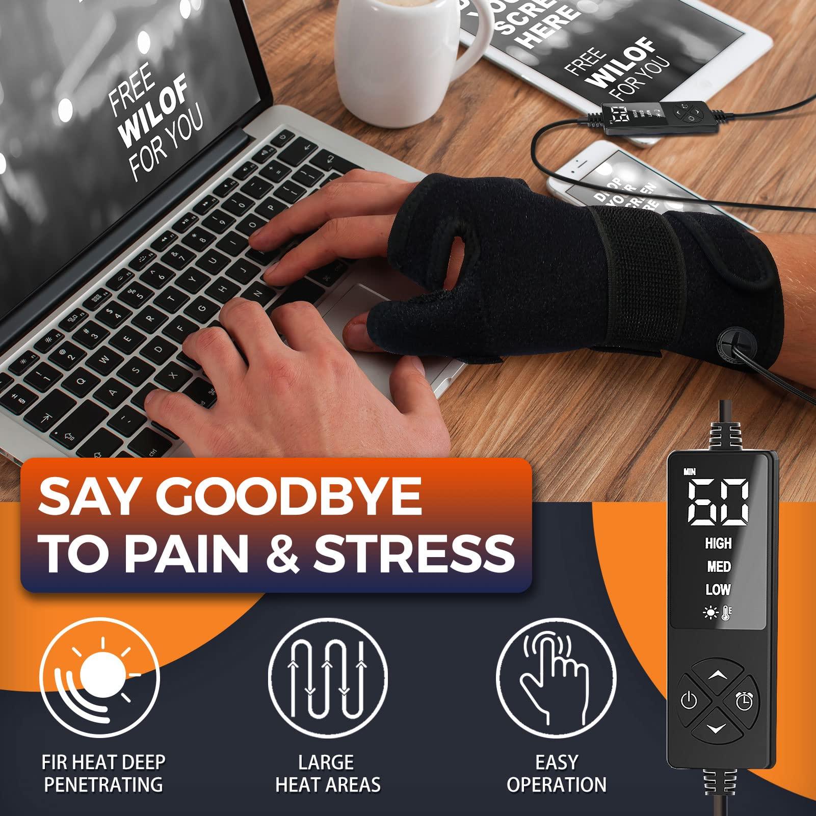 ELEKHEAL ELEKHEAL Electric Thumb & Wrist Heating Pad for Hand Arthritis with 3 Heat & 5 Timer Settings, Heated Wrist Wrap for Carpal Tunnel Syndromes, Tendonitis, Hand Pain Relief - Left/Right Hand (S/M)