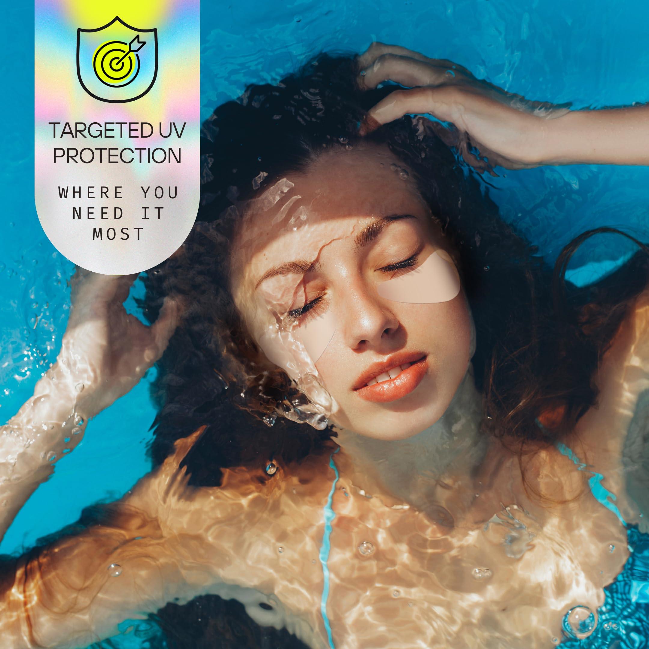 Sun Patch Sun Patch, Reusable Under Eye Sunblock Patches, 100% Silicone Sunscreen Under Eye Patches for UV Protection, Face Stickers with UPF 50, 1 Pack/4 Pairs, Sunkiss (Nude) (Golf, Surf, Swim, Ski & Snow)