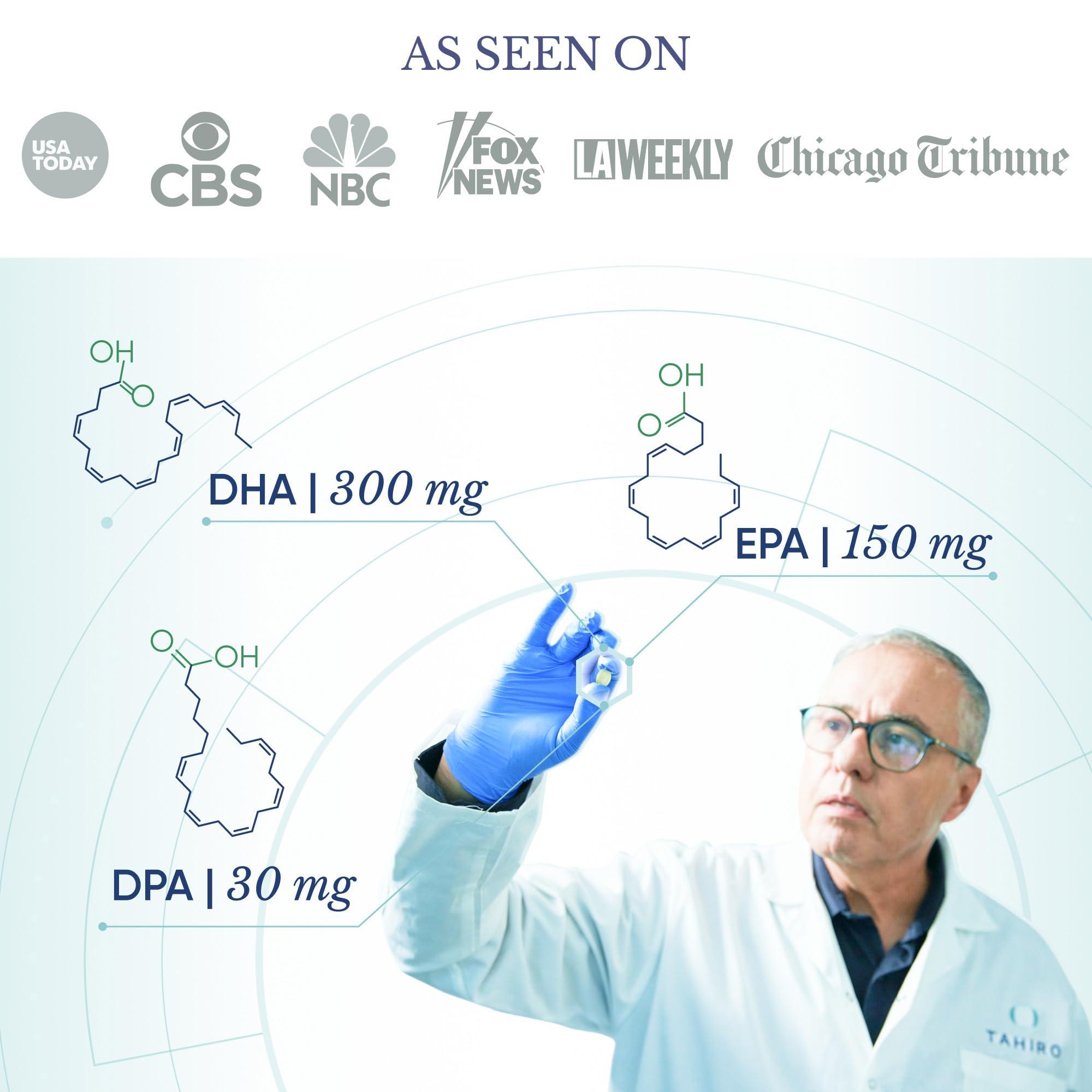 TAHIRO TAHIRO Vegan Omega-3 Softgels - Plant-Based Supplement with DPA, DHA & EPA - Nutrients for Men, Women and Pregnant Women - Supports Brain Health - Prenatal & Joint Supplements, 1000mg