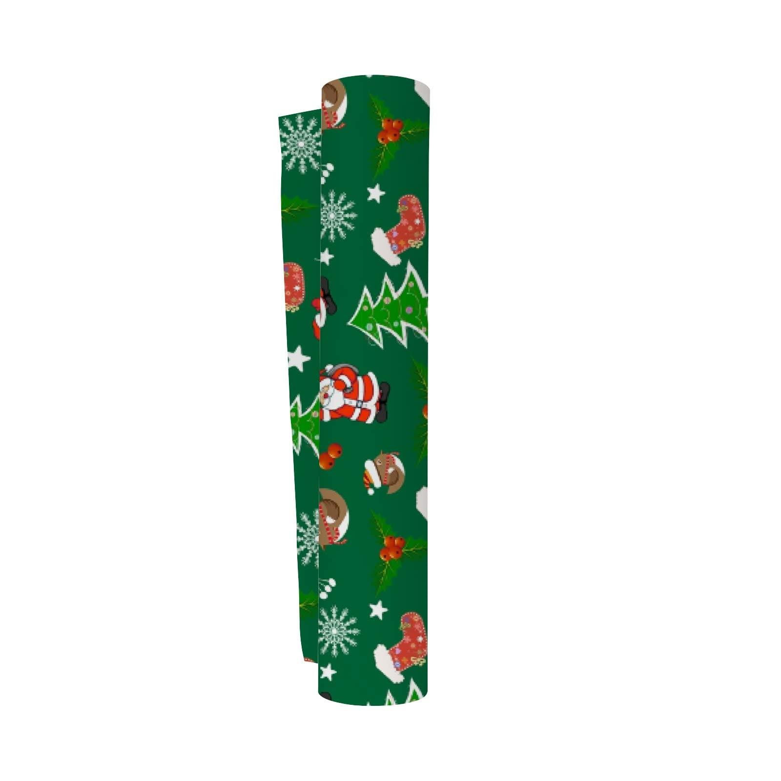 Vantaso Christmas Tree Santa Green Wrapping Paper Rolls for Birthday Weddings Holiday Pack of 3 Roll Gift Wrapping Paper 23 x 58 inch Per roll