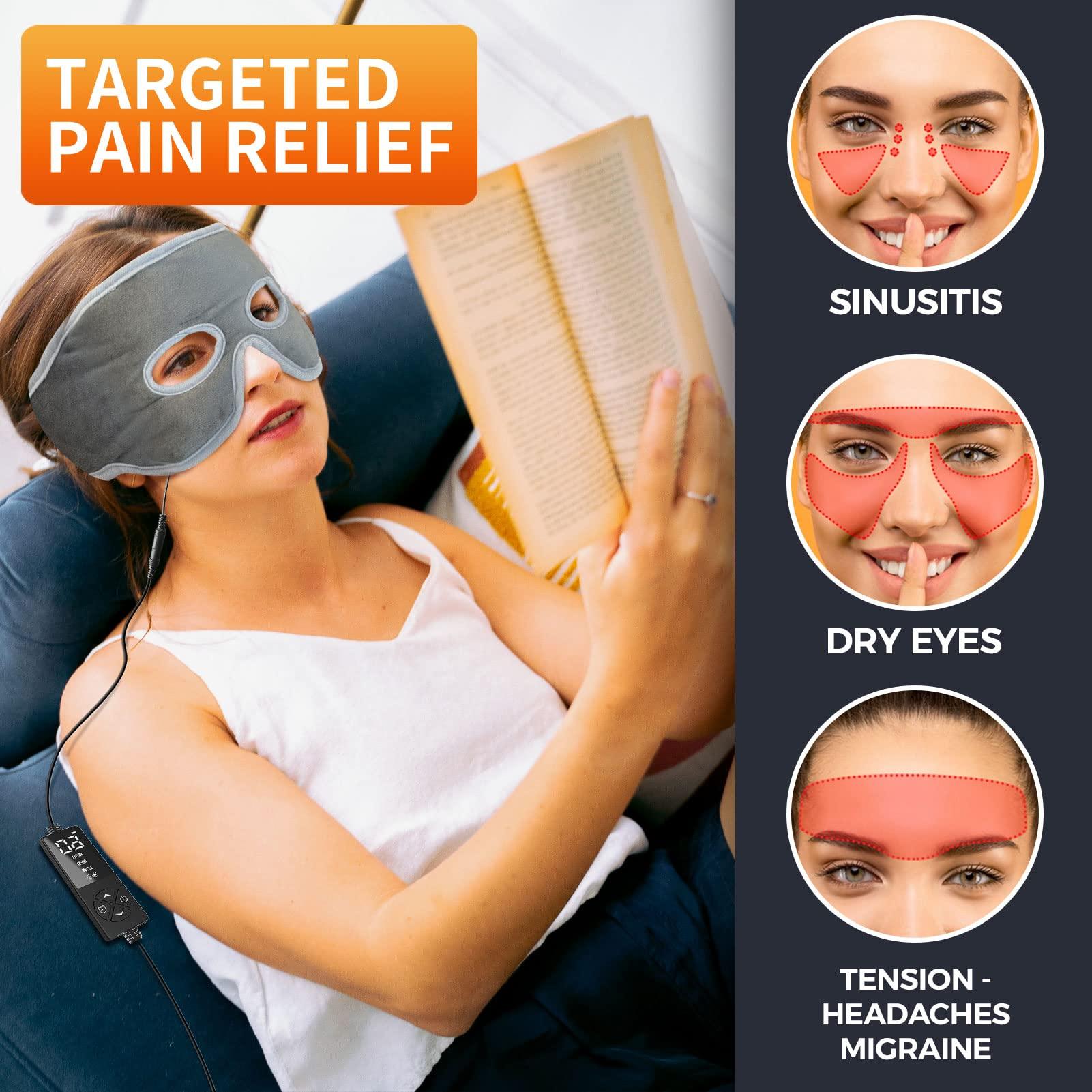 ELEKHEAL ELEKHEAL Sinus Relief Mask with 3 Heat Settings for Sinus Pressure Relief, Face Heating Pad for Face, Sinusitis, Tension Headache Relief