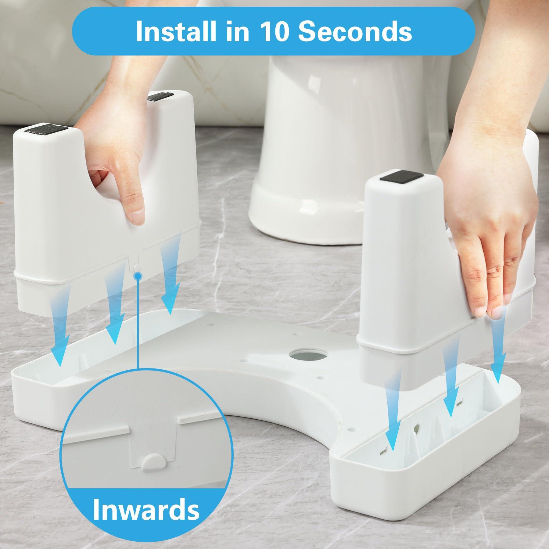 Brippo Toilet Poop Stool, 7\" Height Squatting Poop Foot Stool, Plastic Portable Bathroom Non-Slip Potty Step Stool, Stable Healthy Toilet Assistance Step Stool