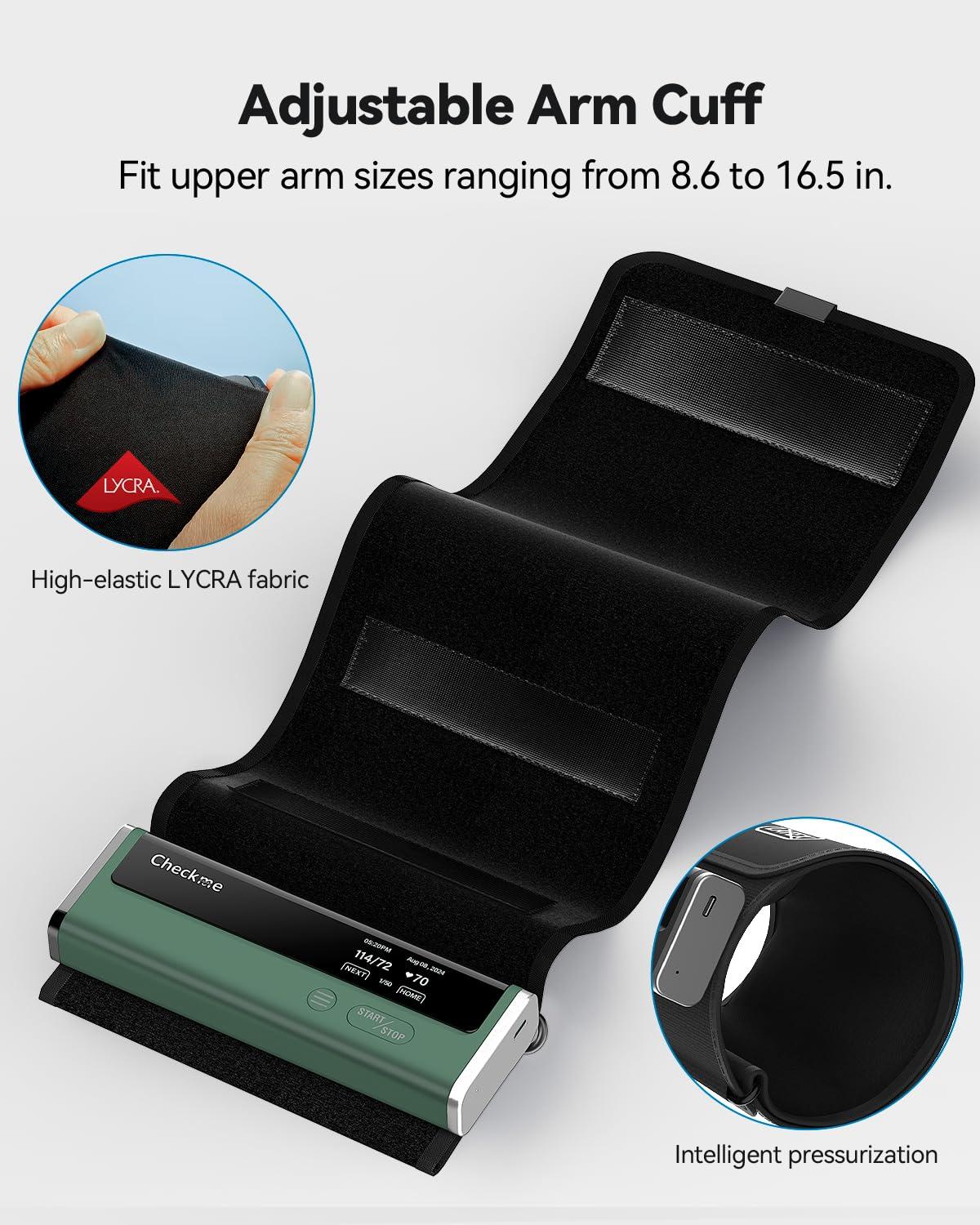 Checkme Checkme Blood Pressure Monitor for Home Use - Upper Arm Cuff, Bluetooth BP Machine, Accurate Readings in 30 sec, App Enabled for iOS & Android, Stores 50 BP Readings, FSA/HSA Eligible, Green