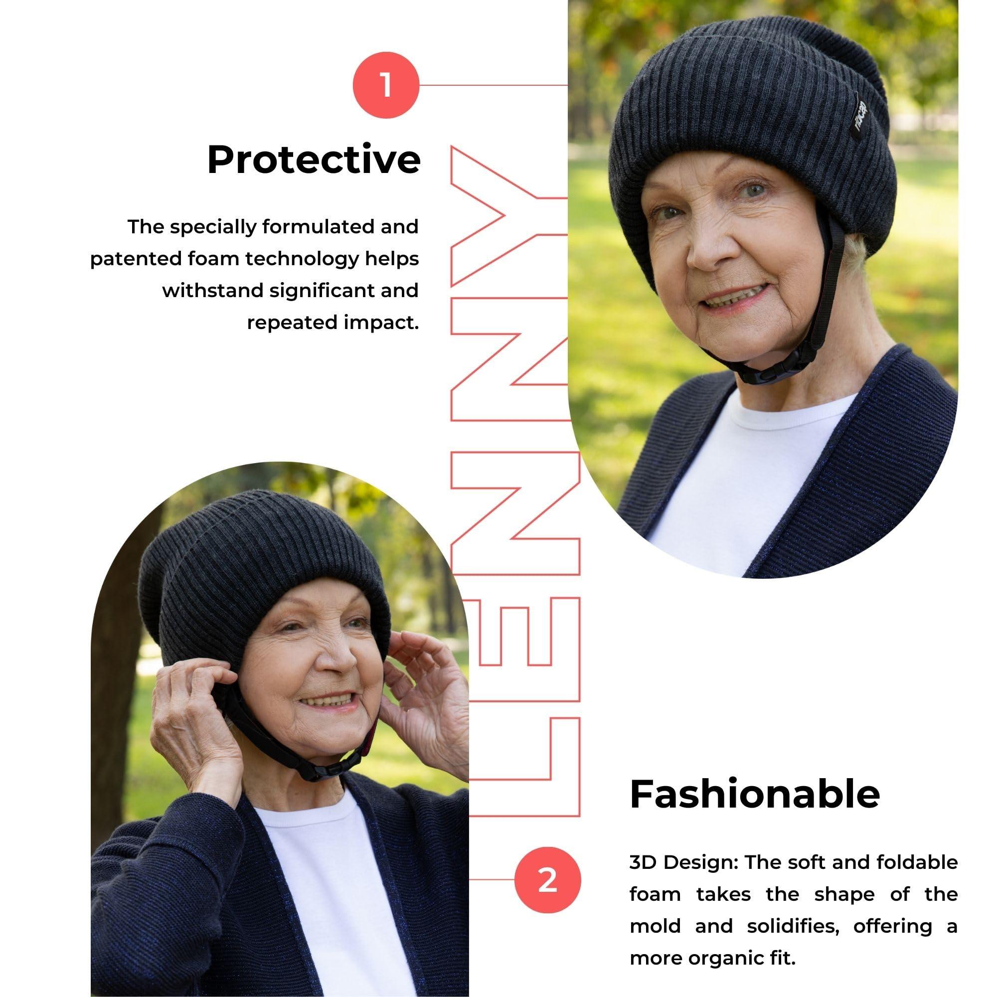 Ribcap Ribcap Lenny Medical Grade Protective Helmet | Anthracite | Large (Head Circumference 23-24") | Soft Helmet for Epilepsy | Protective Helmet for Seizures | Fashionable and No Stigma