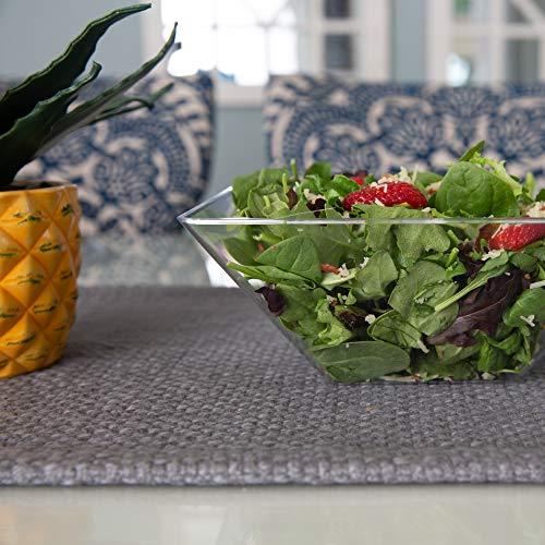 PLASTICPRO PLASTICPRO Disposable Square Plastic Medium White Serving Bowls Extra Heavy Duty for Party's Snack or Salad Bowl, Elegant Pack of 4