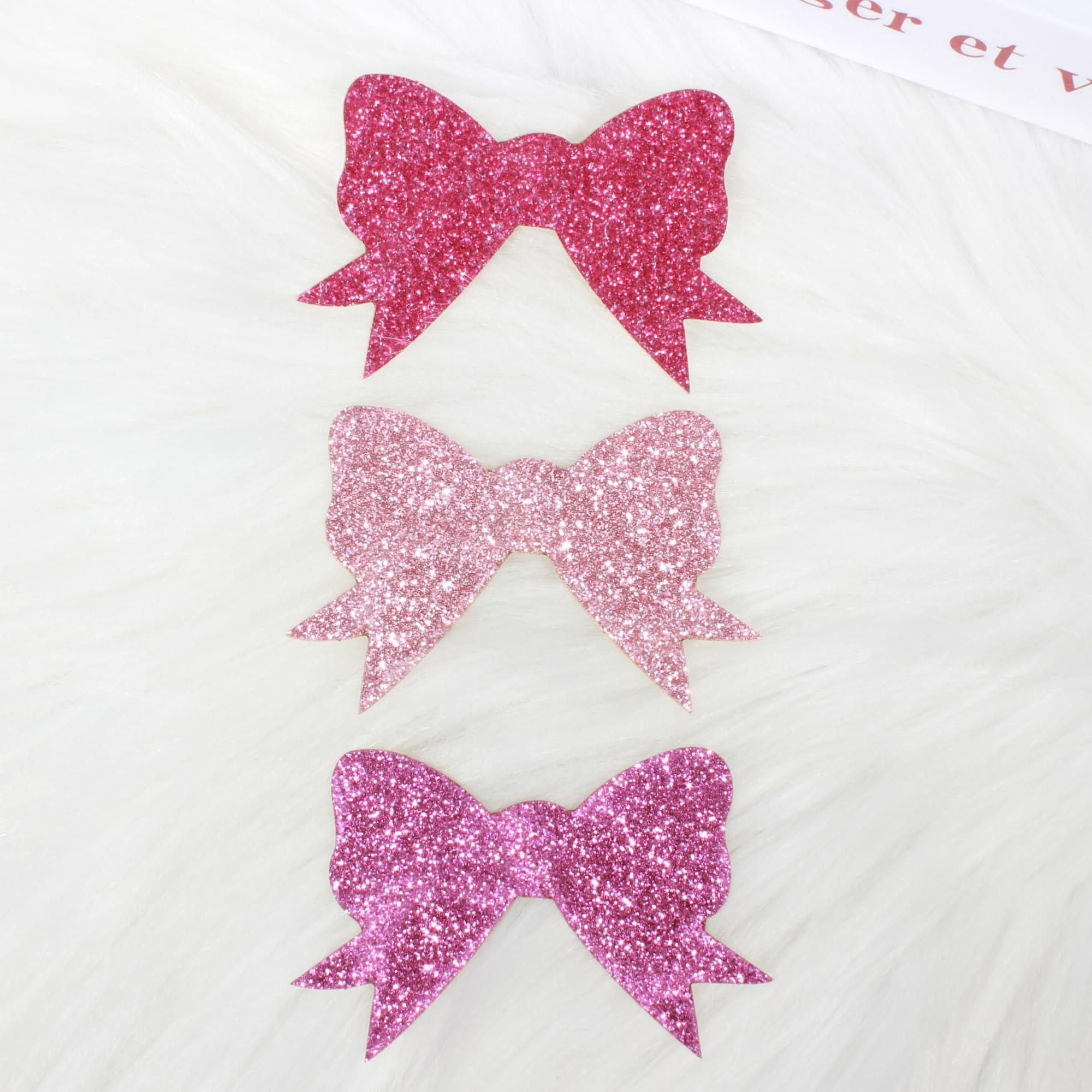 Blopee Blopee Cupcake Toppers, Pink Cupcake Toppers for Birthday Party, Princess Cupcake Toppers for Girls Birthday, 12 pcs Bowknot Cupcake Decorations for Bridal Baby Shower Birthday Wedding Themed Party