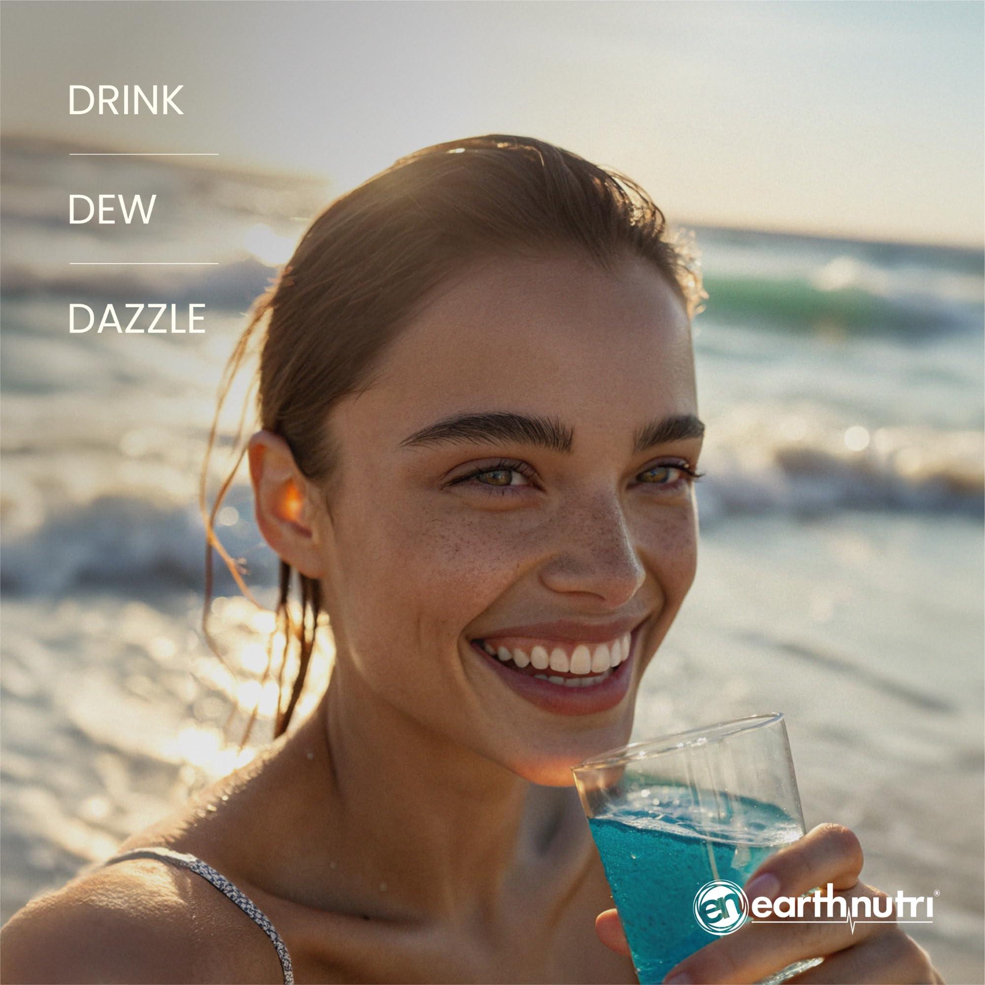 EarthNutri EarthNutri Marine Collagen Peptides Powder Supplement for Skin, Hair & Nails Enhances Skin Elasticity & Hydration Hydrolyzed Collagen 5000mg per Serving Non-GMO Ocean Breeze (30 Sticks Pack)