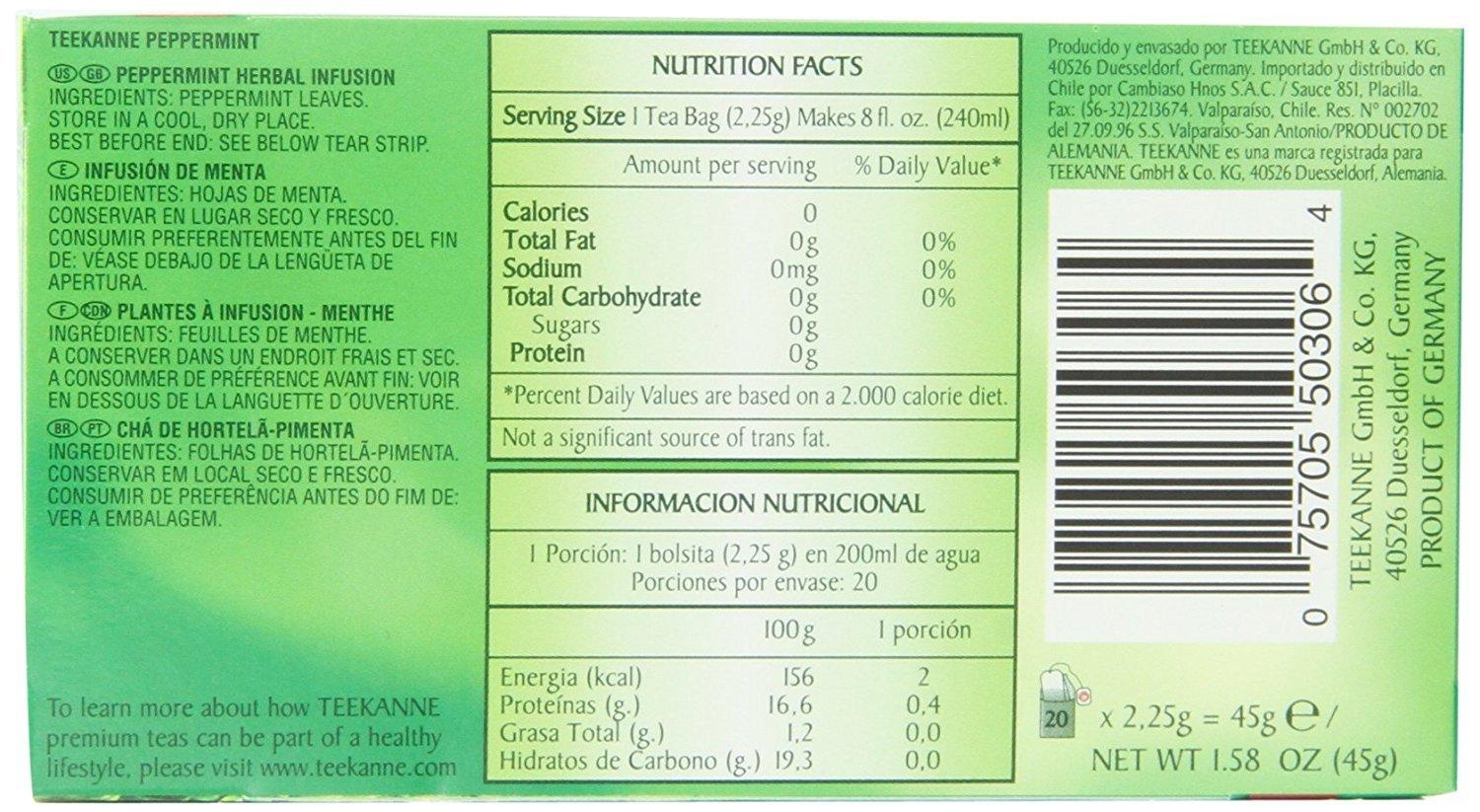 Teekanne TEEKANNE TEA HRBL PEPPERMINT, 20 BG