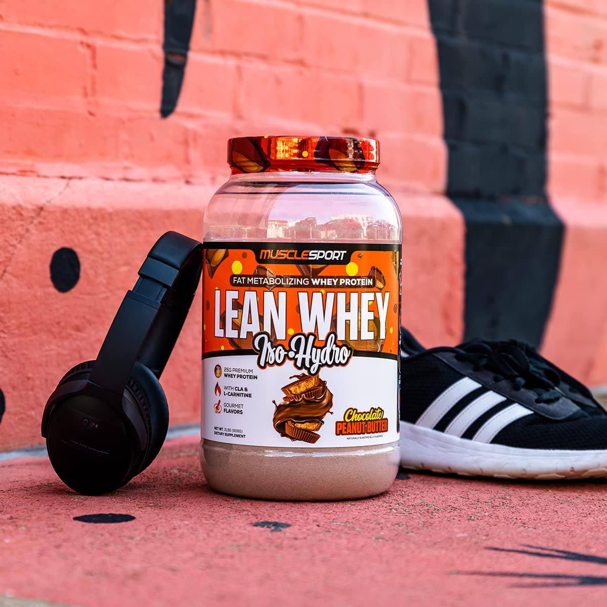 Musclesport Musclesport Lean Whey Revolution Protein Powder - Whey Protein Isolate - Low Calorie, Low Carb, Low Fat, Incredible Flavors - 25g Protein per Scoop (2LB, Chocolate Peanut Butter)