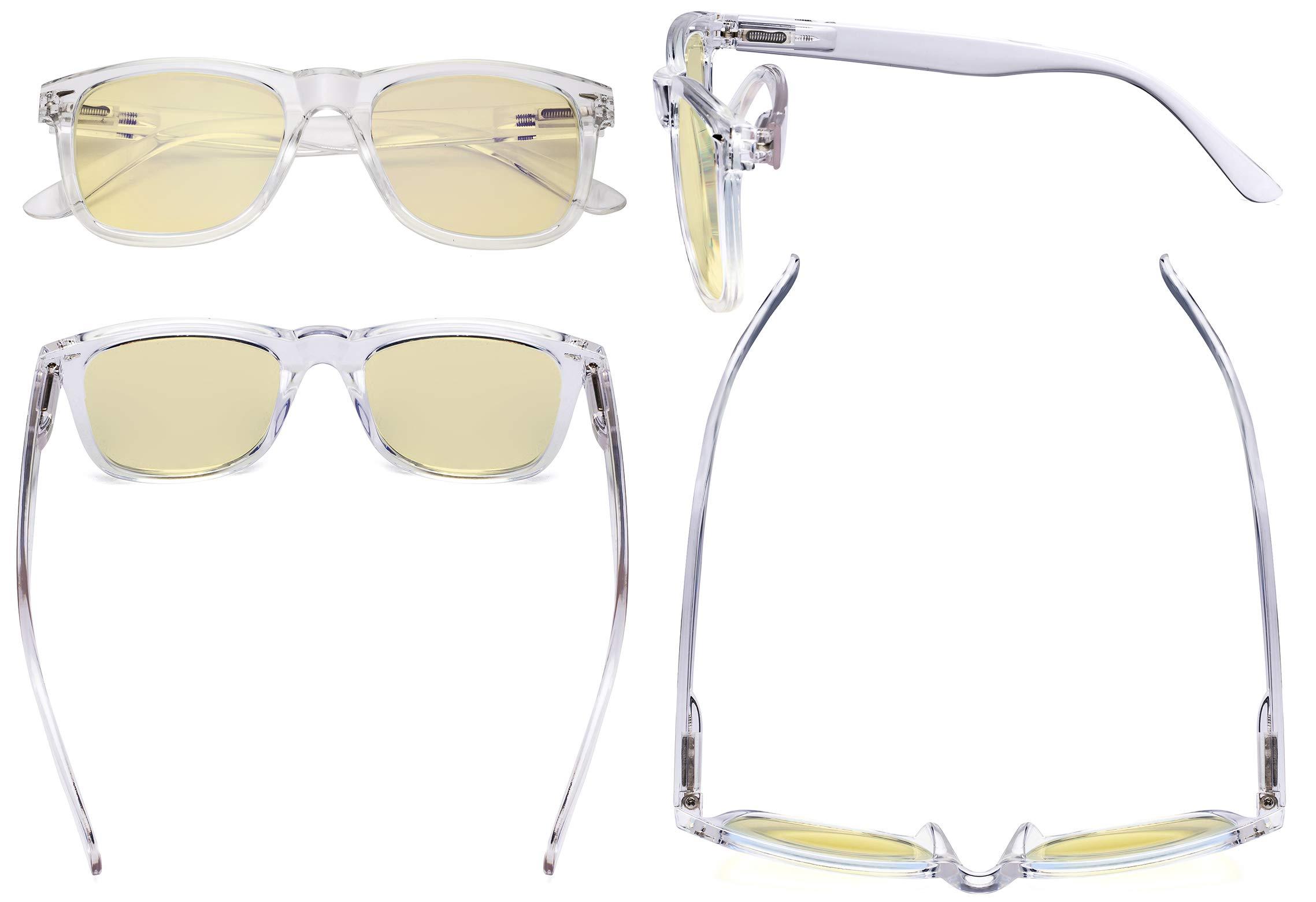 Eyekepper Eyekepper Blue Light Blocking Glasses with Yellow Filter Lens - Square Large Lens Computer Eyeglasses - Transparent