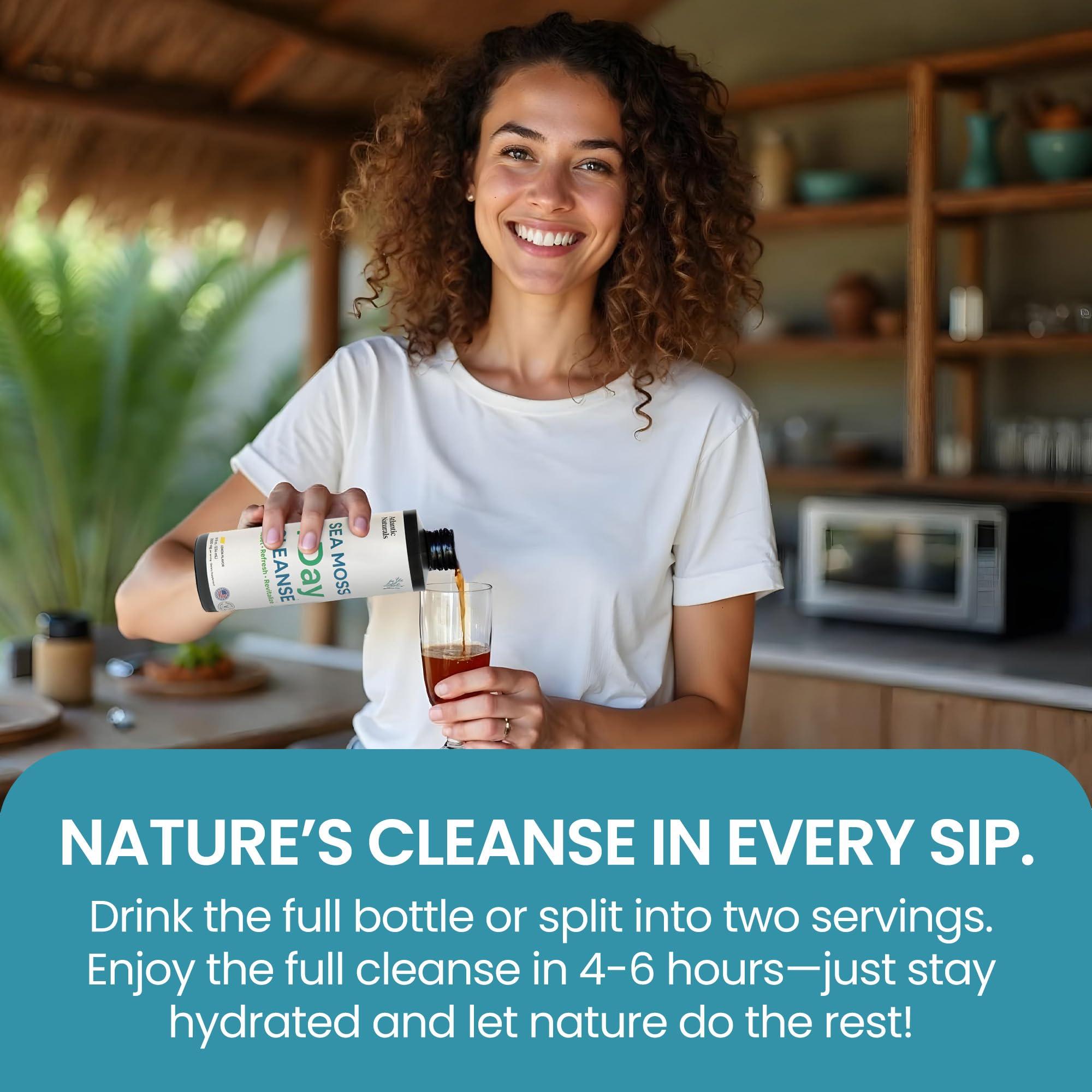 Atlantic Naturals Atlantic Naturals - 1 Day Colon Cleanse Full Body Detox Drink - Sea Moss Supplement for Women & Men, Gut Health, Kidney & Liver Immune Energy Enhancer Gut Cleanse - Lemon Flavor Juice, 8 fl oz