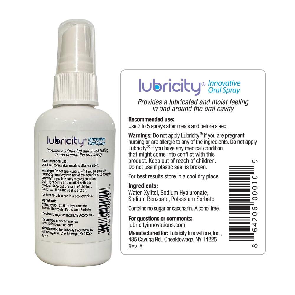 Lubricity Lubricity Dry Mouth Oral Spray for Symptomatic Relief of Dry Mouth, Flavorless - 2 oz, 30 Day Supply
