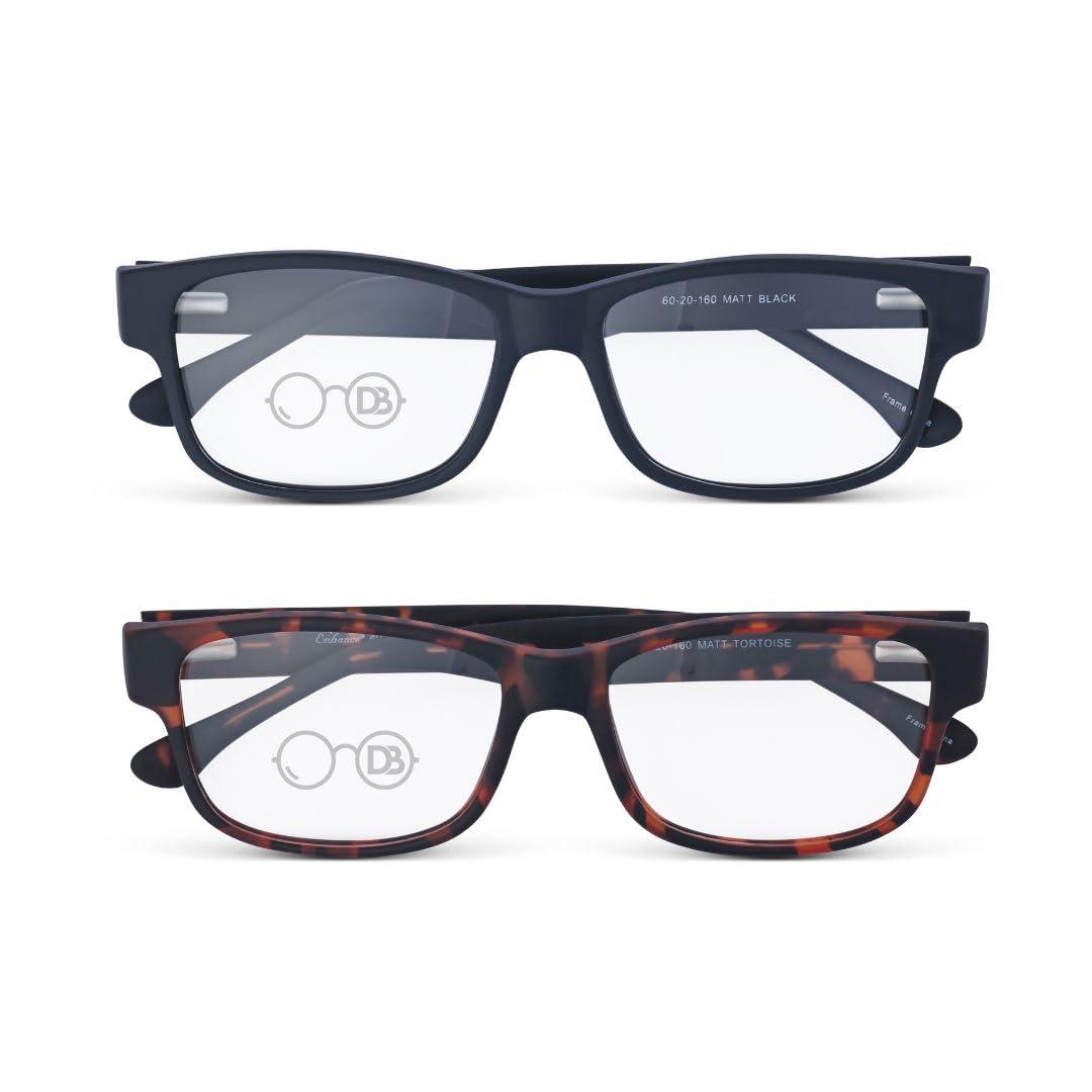 DEBSPECS DEBSPECS XXL Optical Reading Glasses - Extra Large Magnifying Reading Glasses With 160mm Wide Frames - 2 Colors (Black, 2.5, Diopters) Custom Made To Order