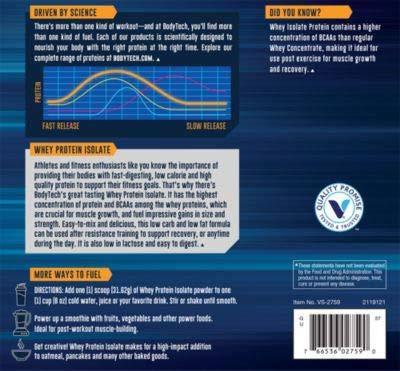 BODYTECH BODYTECH Whey Protein Isolate Powder - Rich Chocolate (5 Lbs. / 71 Servings)