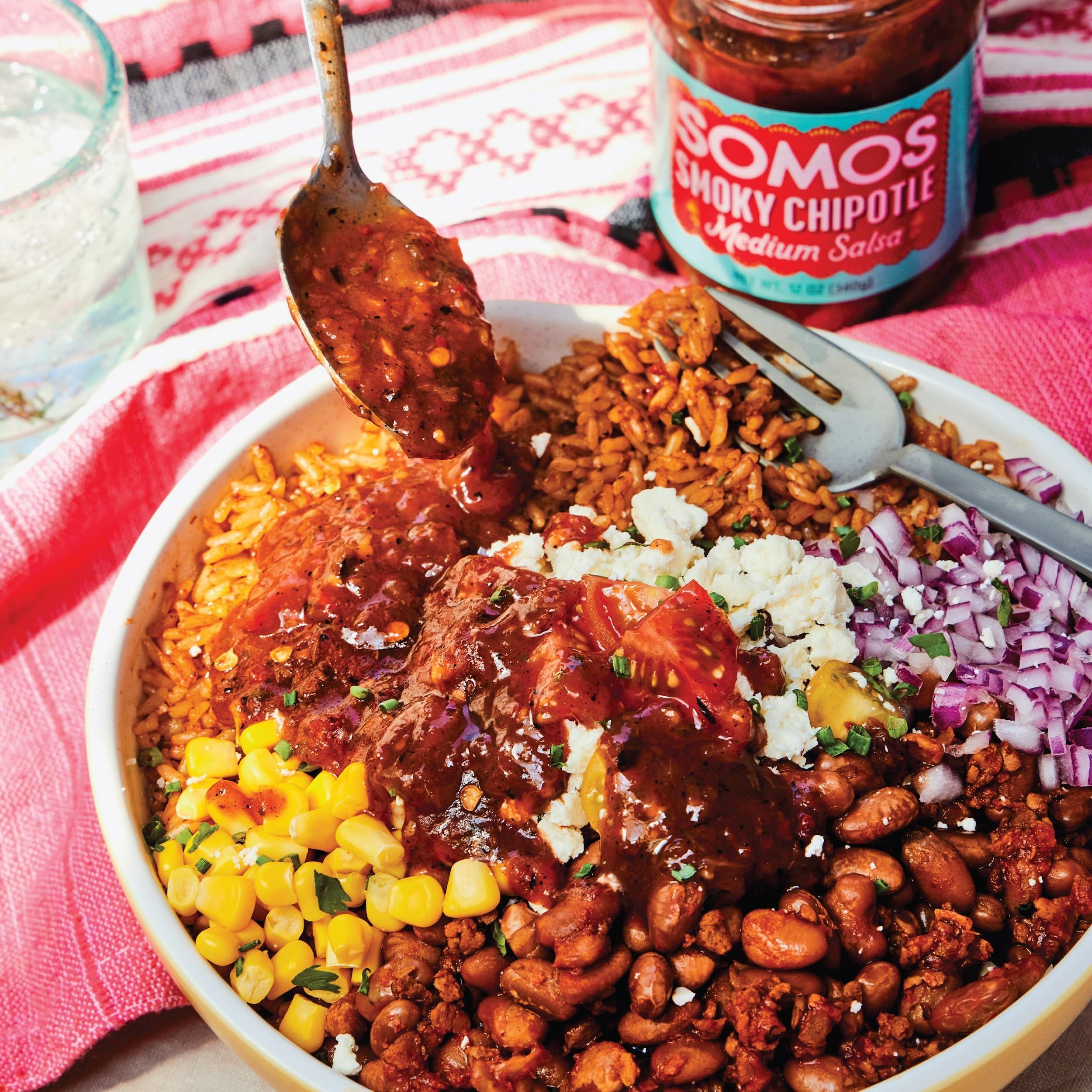 SOMOS SOMOS Cuatro Chiles Medium Salsa - Authentic Mexican Flavor & Trusted Quality Gluten Free, Non-GMO & Vegan - Perfect for Chip Dip, Tacos & Tostadas | 12 oz Jar (Pack of 6)