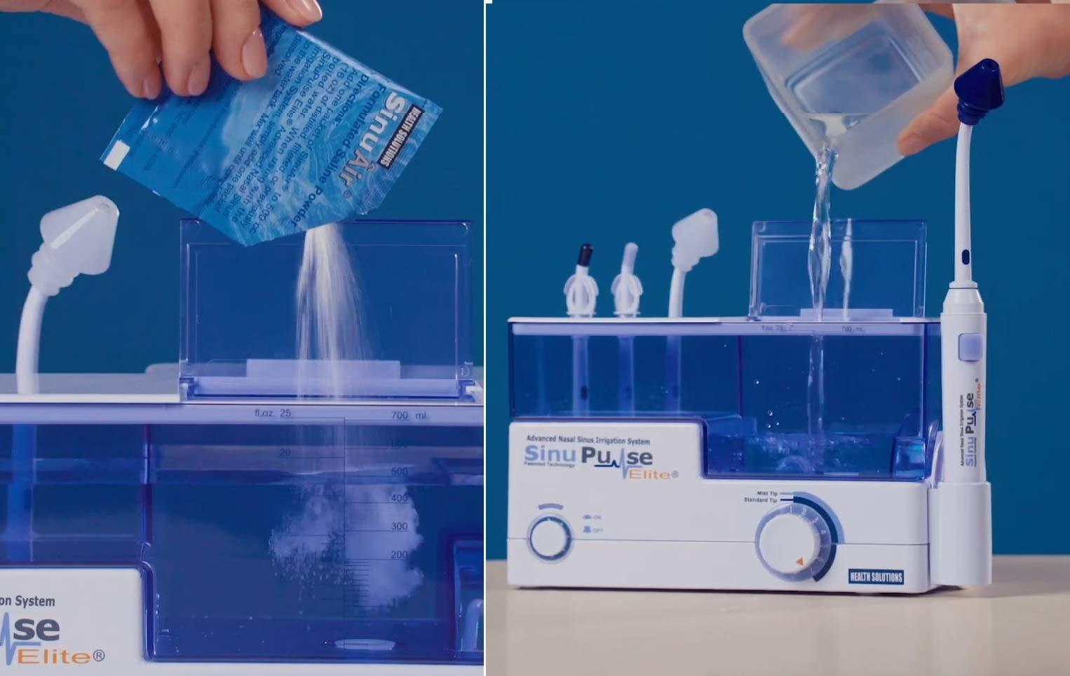 SINU PULSE ELITE SinuPulse Elite Advanced Nasal Irrigation System - Pulsating Sinus Congestion Relief & Sinus Rinse Machine, More Effective Than Neti Pot, Nose Spray or Nasal Wash Bottle, with 90 SinuAir Packets