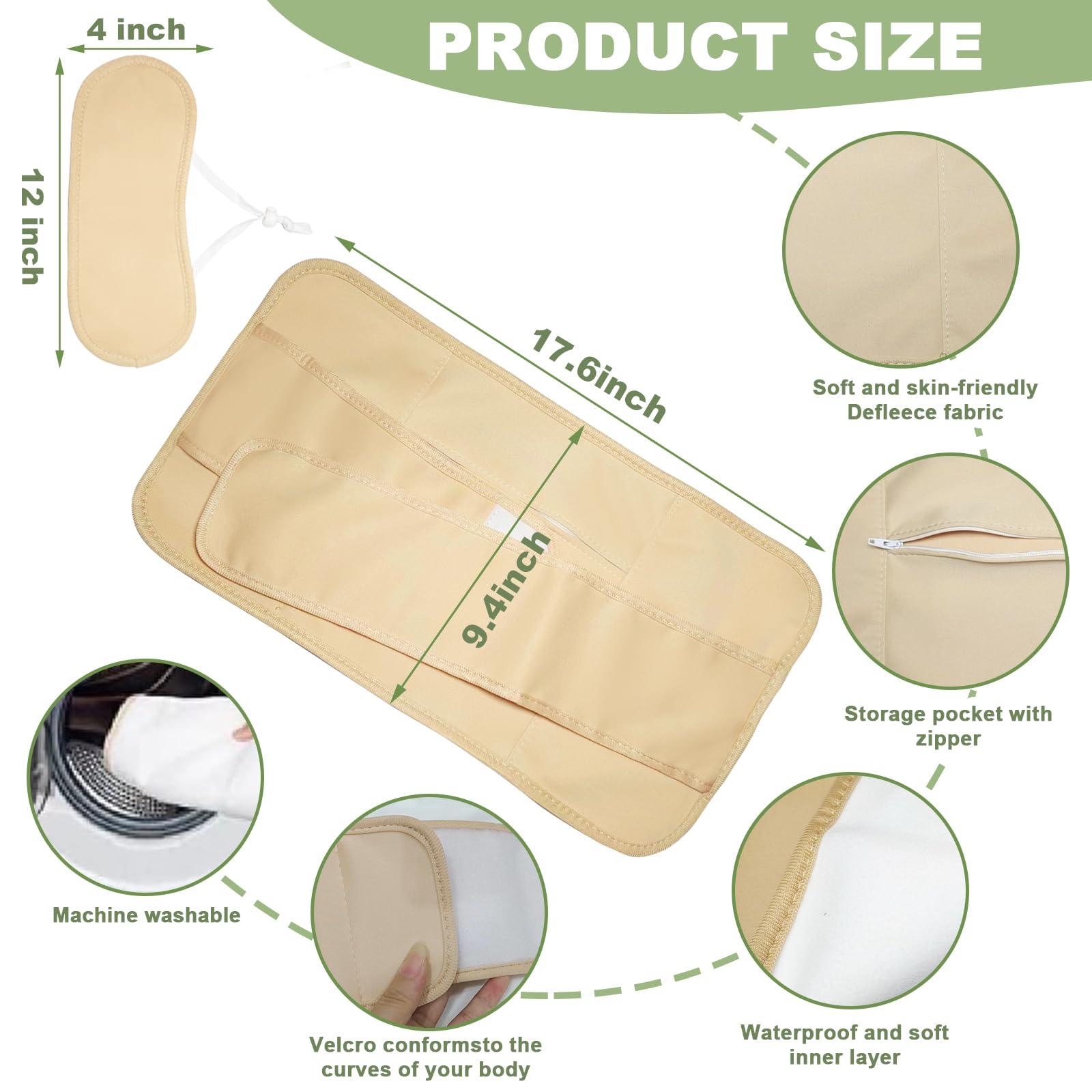 AllWeNeDo Castor Oil Pack Wrap Kit 2 Pack Adjustable Reusable Castor Oil Packs Organic Cotton for Liver Detox Machine Washable Anti Oil Leak(Castor Oil Not Included