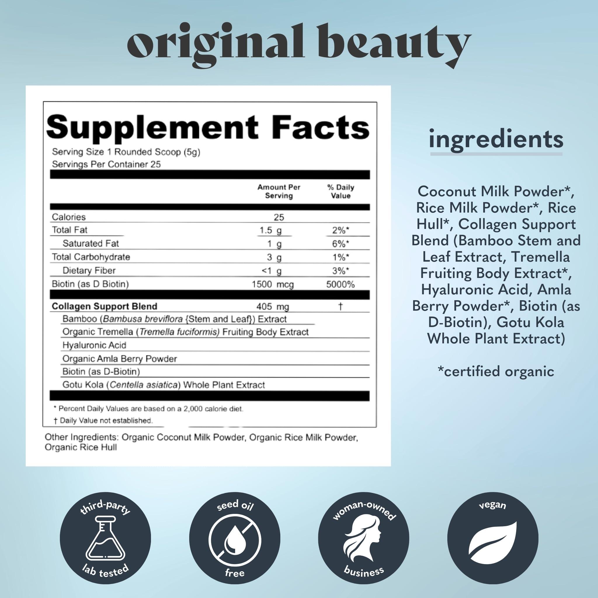Copina Co. Copina Co. Original Vegan Collagen Booster Creamer Mix: Plant Based Collagen Support Smoothie Drink Vegan Creamy Blend | Original Flavor | 1 Bag - 25 servings per bag
