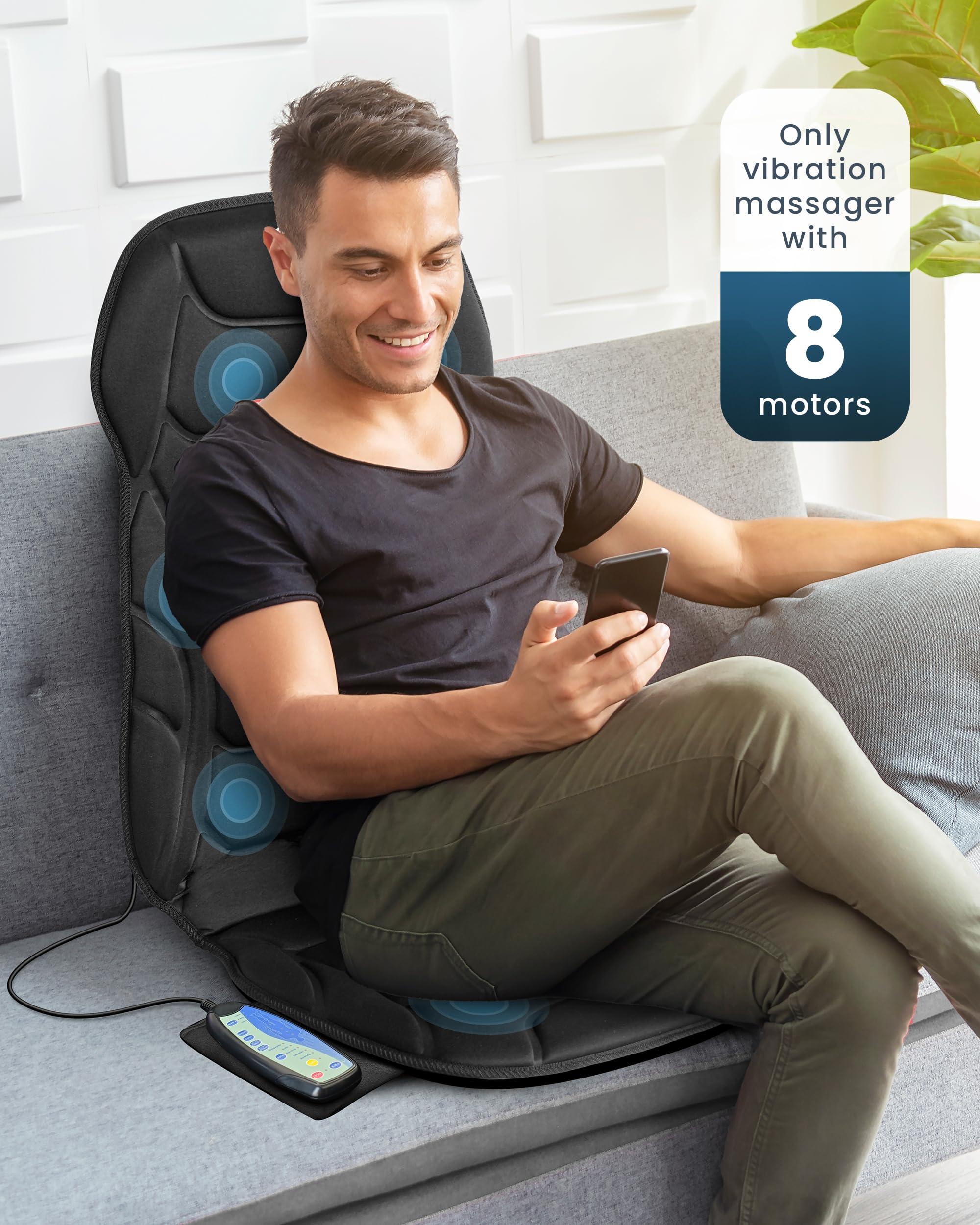 COMFIER COMFIER Back Massager with Heat, Vibration Massage Seat Cushion with 8 Massage Nodes & 5 Modes, Adjustable Chair Massage Pad for Home Office, Heated Chair Pad,Gifts for Him Her