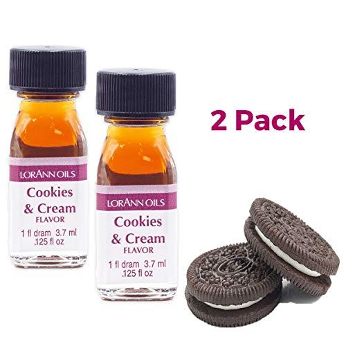 LorAnn Oils LorAnn Cookies & Cream SS Flavor, 1 dram bottle (.0125 fl oz - 3.7ml - 1 teaspoon) - 2 Pack
