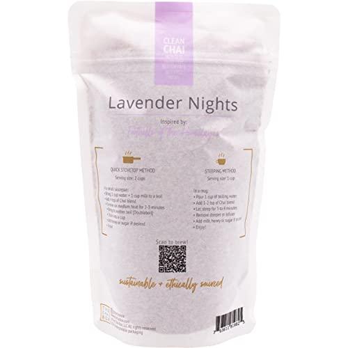 The Chai Box The Chai Box - Lavender Nights - Caffeine Free Chai Tea - Featured in Oprah\'s Favorite Things - Perfect for late-night relaxation. Rooibos leaves, lavender, cardamom and rose petals - 2.5oz