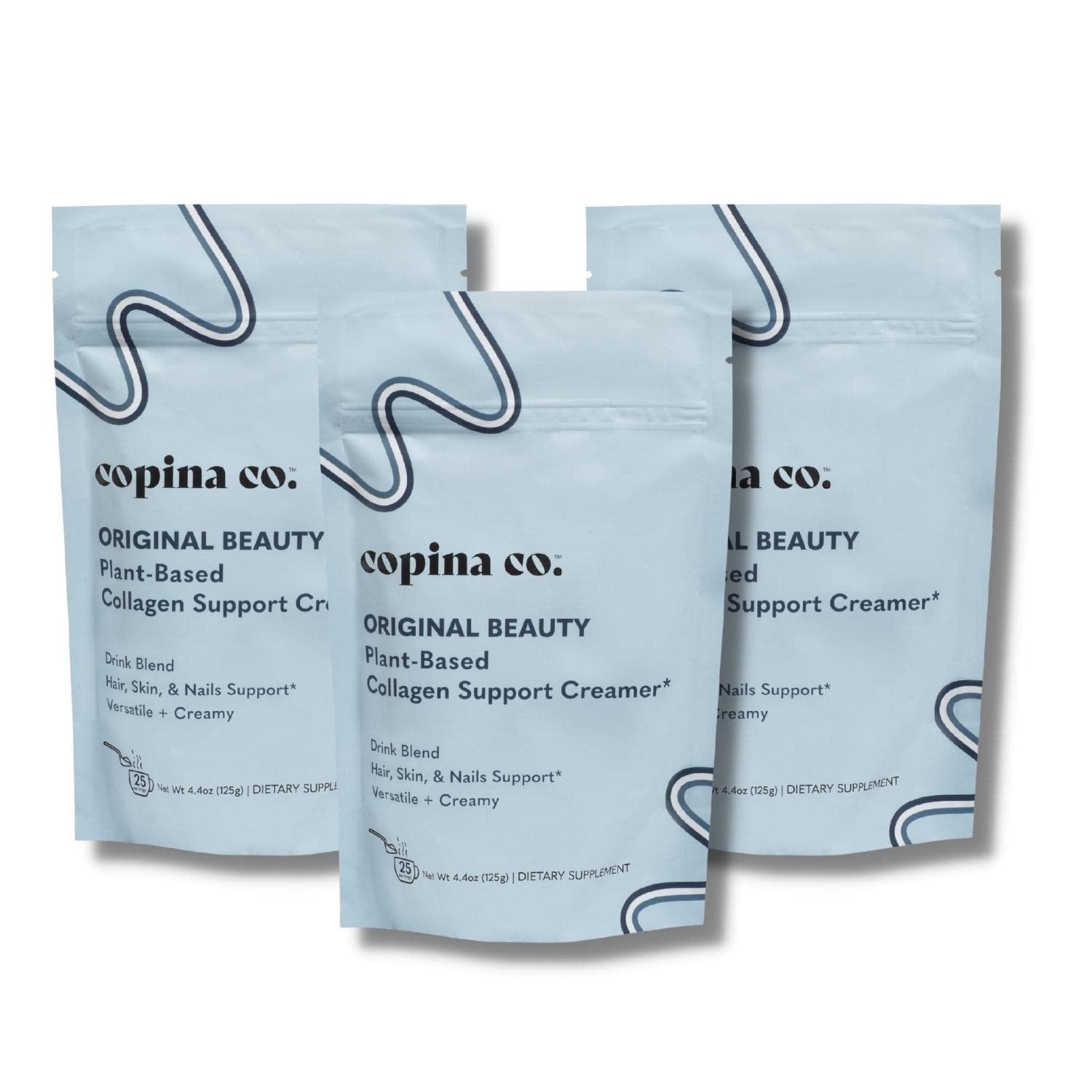 Copina Co. Copina Co Original Vegan Collagen Booster Creamer Mix: Plant Based Collagen Support Smoothie Drink Vegan Creamy Blend | Original Flavor | 3 Bags - 25 Servings per Bag