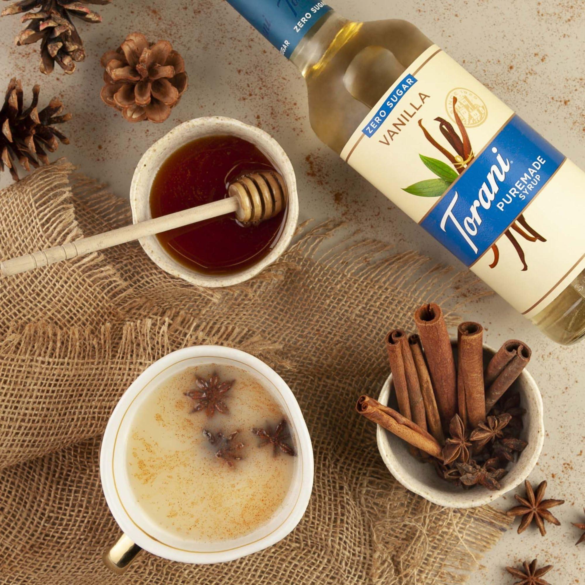 Torani Torani Puremade Zero Sugar Syrup, Vanilla, 12.7 Ounce (Pack of 4)