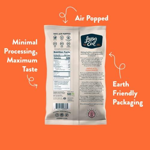 Lesserevil LesserEvil No Cheese Cheesiness Organic Popcorn, Premium Quality, Minimally Processed, No Vegetable Oil, 4.6 Oz, Pack of 3.