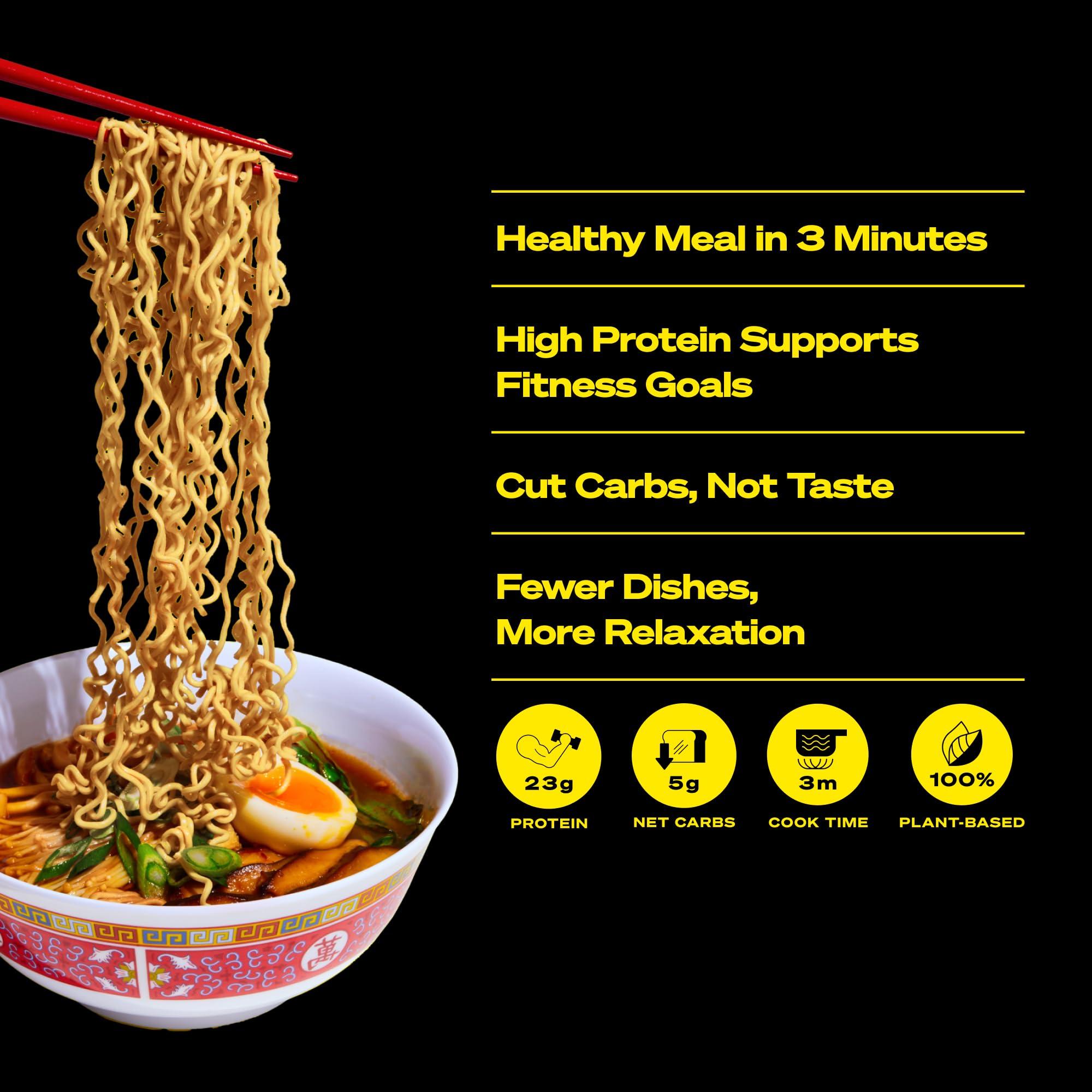 immi immi Spicy Red Miso Ramen, 100% Plant Based, Keto Friendly, Low Carb, High Protein, Packaged Noodle Meal Kit, Ready to Eat, 6 Pack