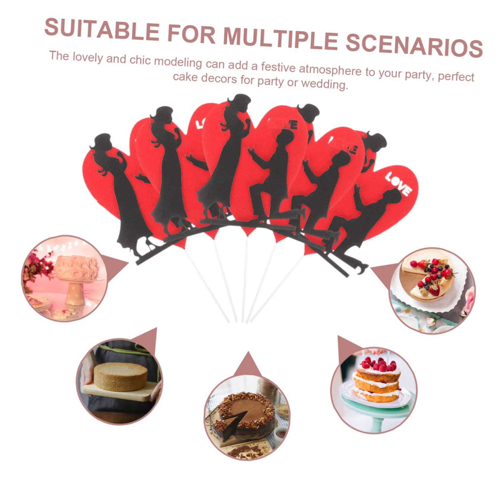 IMIKEYA IMIKEYA 66 Pcs Engagement Asl Heart Cake Topper Bride and Groom Couple Cake Picks Valentine Be Happy Love Cake Picks Wedding Cake Centerpiece Stick Funny Paper Proposal Romantic Bridegroom