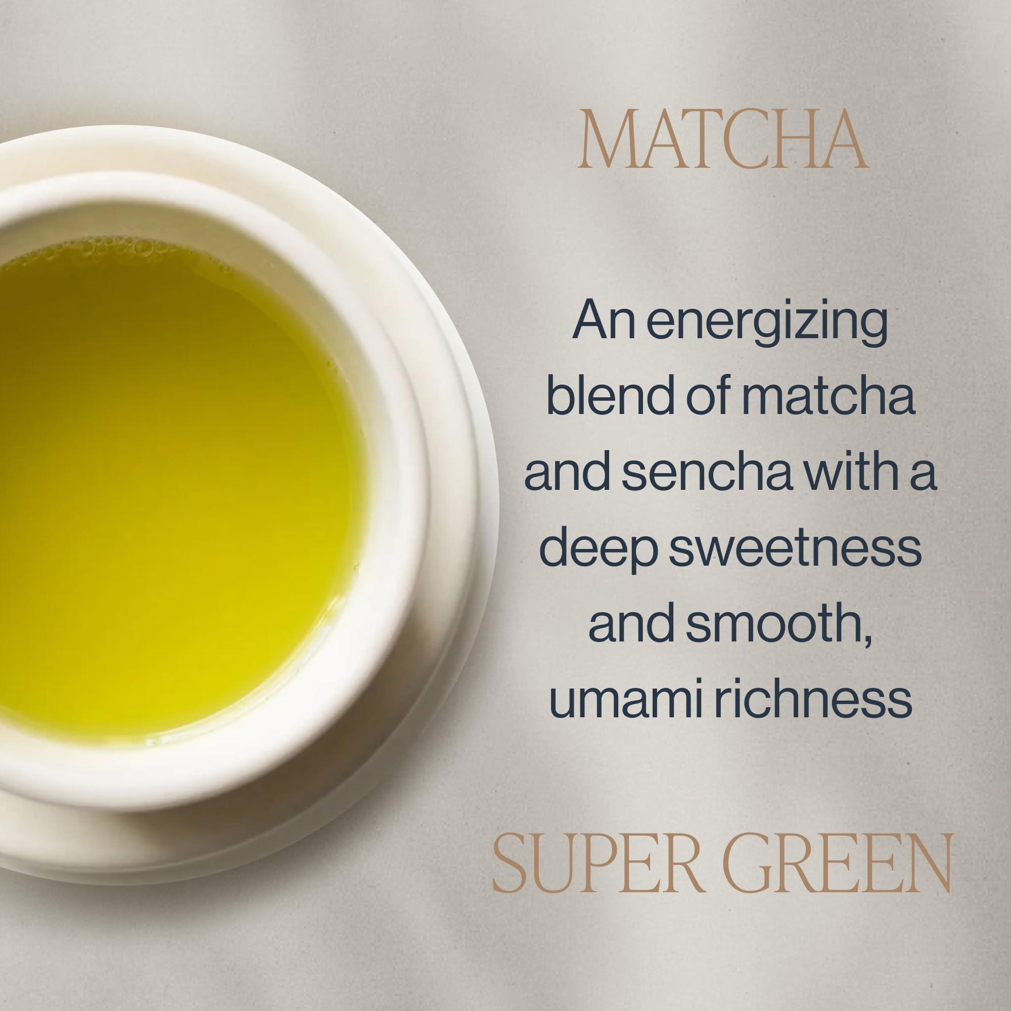 Rishi Tea Rishi Tea Matcha Super Green Japanese Tea - Organic, Caffeinated Sachet Bags, Umami, Antioxidant Rich Sencha & Matcha Blend - 15 Count (Pack of 6)