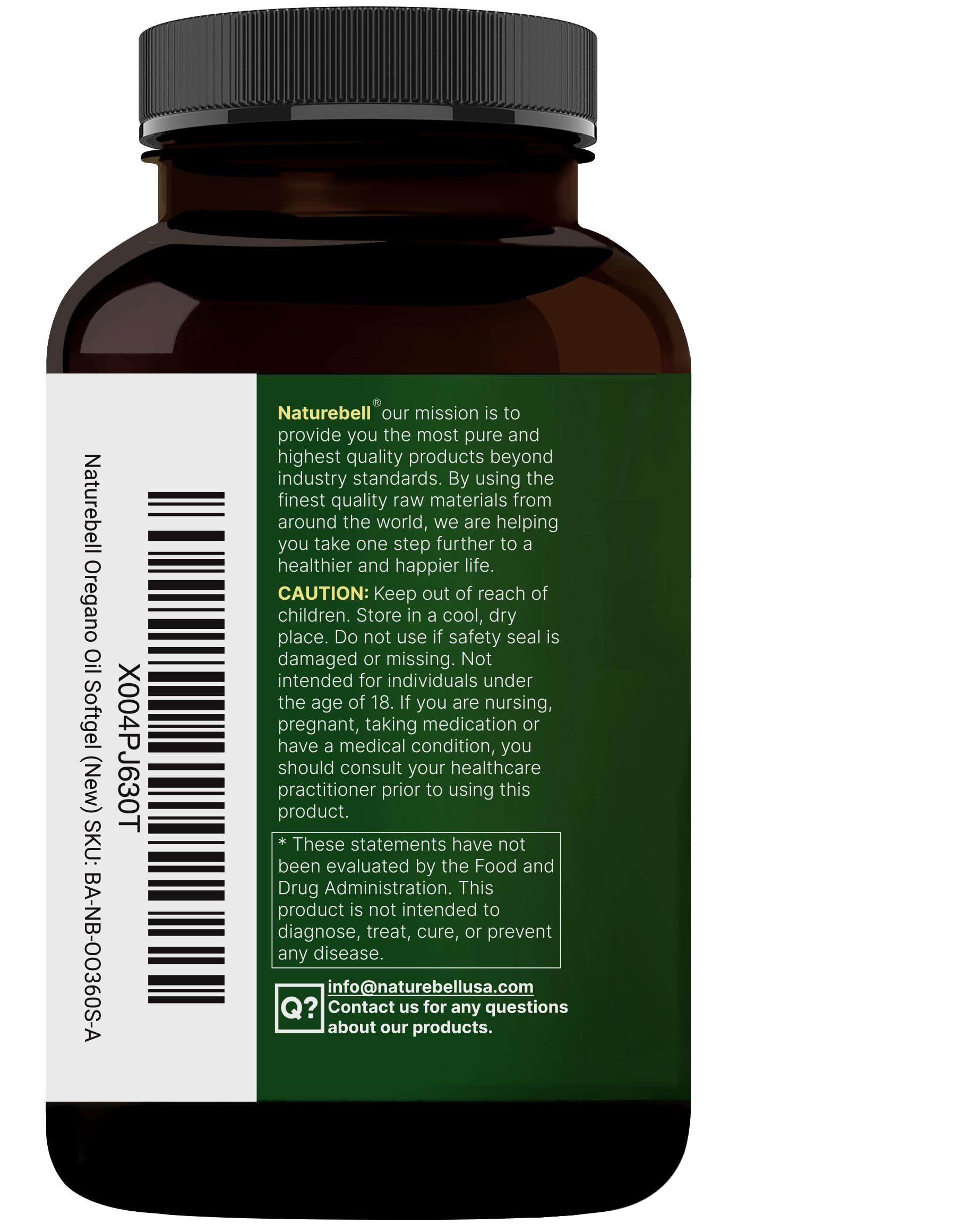 NatureBell NatureBell Oregano Oil 7,500mg with Black Seed Oil, 360 Softgels | 360-day Supply Essential Oils for Immune Health | Retains High Concentrated Carvacrol & Thymoquinone Non-GMO