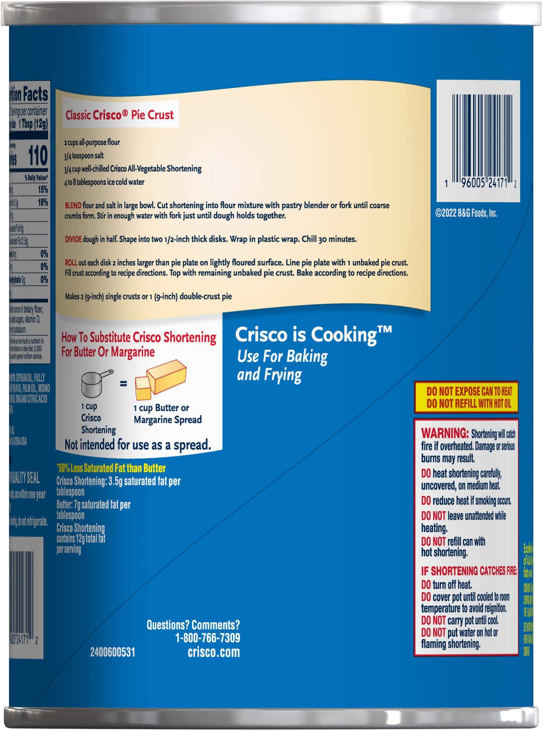 Crisco Crisco All-Vegetable Shortening, 6 Pounds (Pack of 5)
