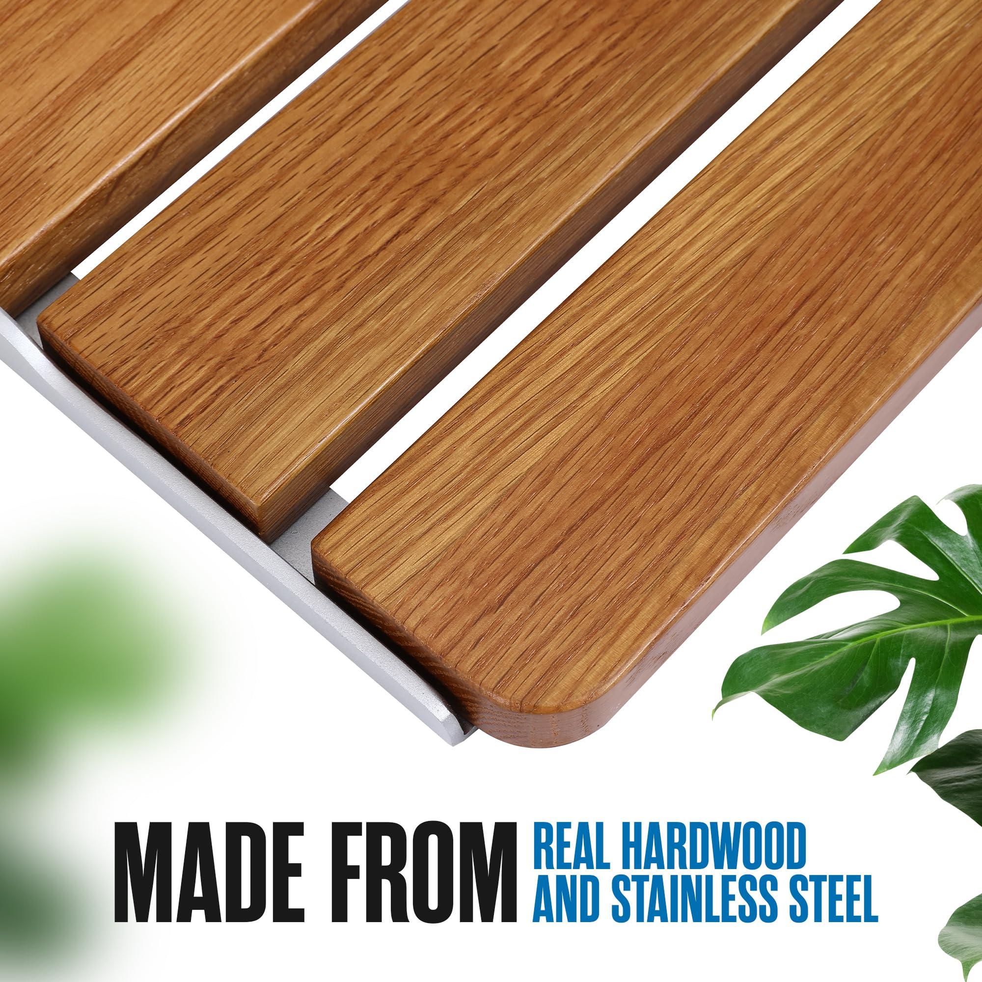 Houseables Teak Shower Seat, Folding Shower Seat Wall Mounted, Folding Shower Bench, Fold Down Shower Seat, Wall Mount Shower Seat, Wall Mount Shower Bench, Folding Teak Shower Seat, Wall Mounted Shower Bench