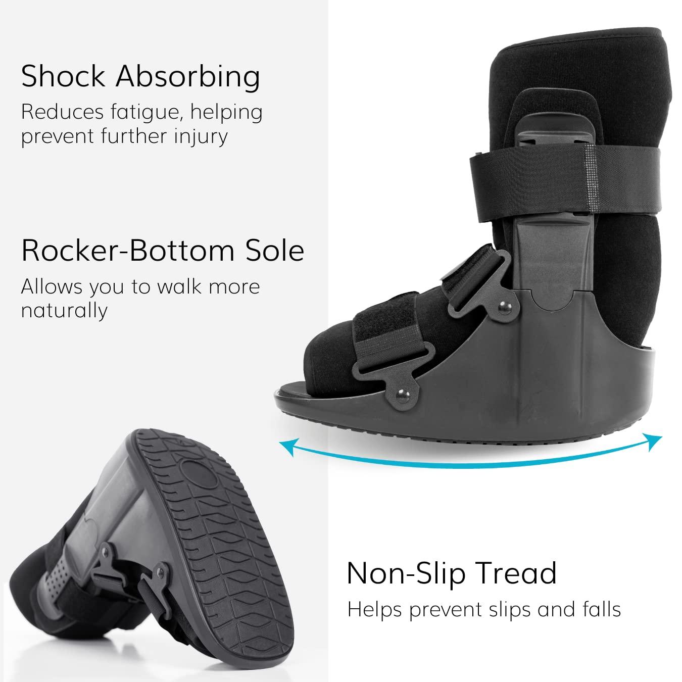 BraceAbility BraceAbility Short Walking Boot - Orthopedic Medical Walker Cast for Broken Toe Injuries, Sprained Ankles, Metatarsal Stress, Post-Op Support Left or Right Foot Fracture Shoe Fits Men and Women (S)