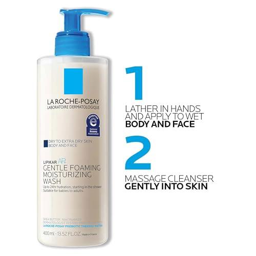 La Roche-Posay La Roche-Posay Lipikar AP+ Gentle Foaming Moisturizing Wash, Shea Butter + Niacinamide + Glycerin, Moisturizing Body Wash For Dry Skin, National Eczema Association Accepted, Soap Free