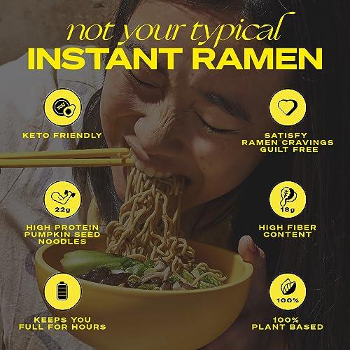 immi immi Spicy Red Miso Ramen, 100% Plant Based, Keto Friendly, Low Carb, High Protein, Packaged Noodle Meal Kit, Ready to Eat, 6 Pack