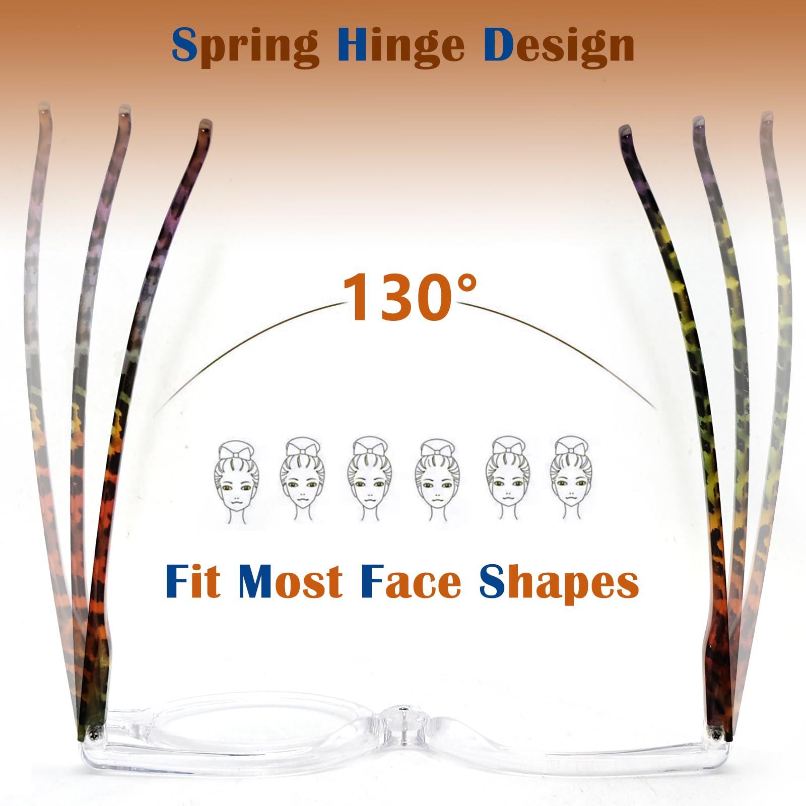 Sehnsucht Sehnsucht Makeup Glasses Flip Up Magnifying Cosmetic Readers Eye Makeup Reading Eyeglasses for Women 3604 Tortoise Transprent 1.00