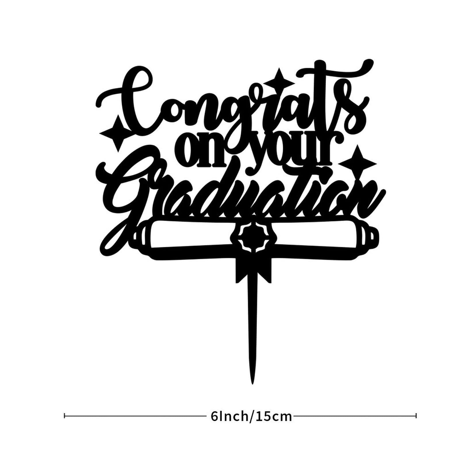 lutieger Graduate Cake Topper Congrats on Your Graduation For High School Graduation Cake Decorations Cake Topper Graduation Hat Graduation Gifts For Him/Her For Son/Daughter Acrylic Black