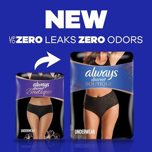 Always Discreet Always Discreet Boutique Adult Incontinence & Postpartum Underwear For Women, High-Rise, Size Small/Medium, Rosy, Maximum Absorbency, Disposable, 12 Count (Packaging May Vary)