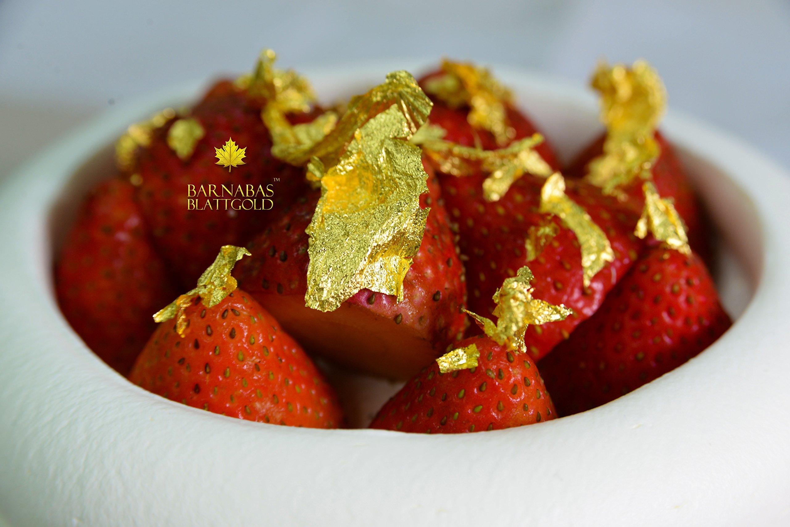 BARNABAS BLATTGOLD Barnabas Blattgold Genuine Edible Gold Flakes,150mg/Jar, Edible Gold Leaf for Cake Decorations, for Baking, for Drinks and for Food