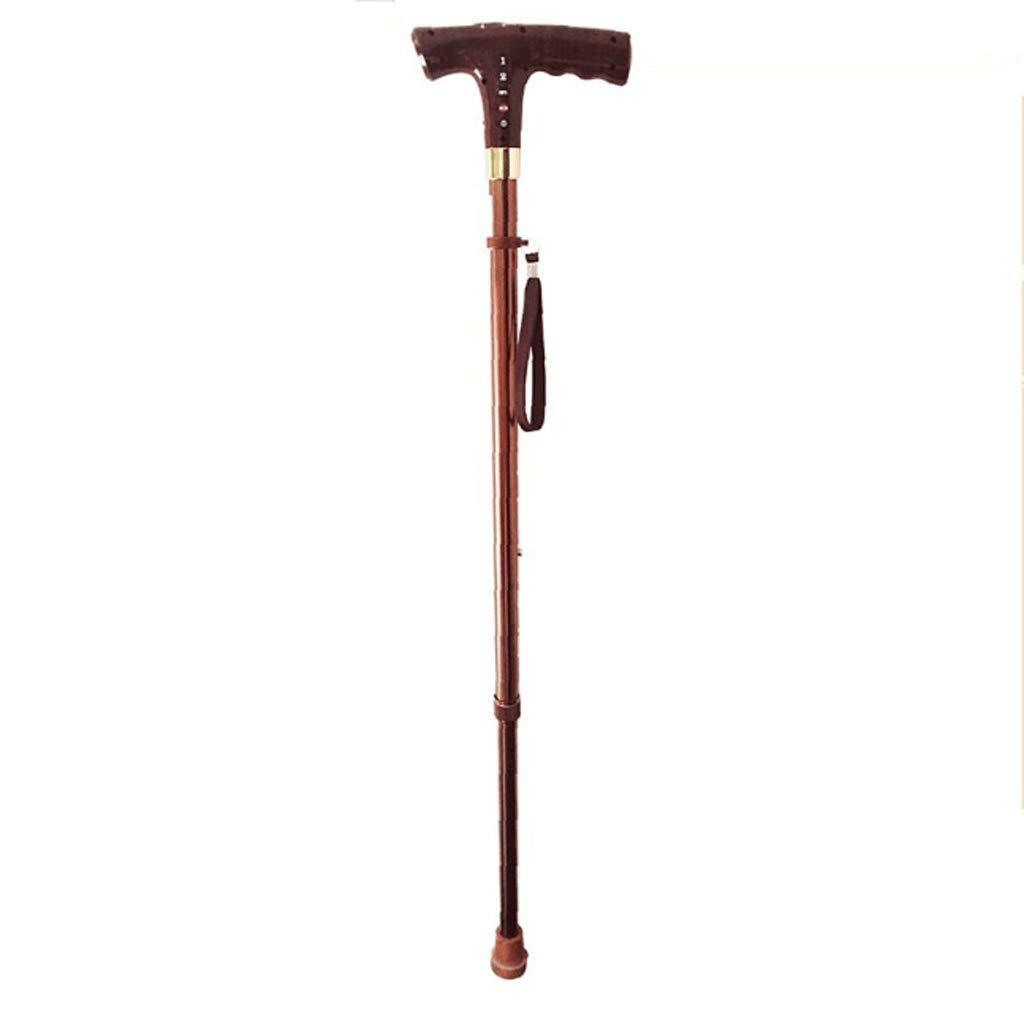 NUBAO NUBAO Old Man Smart Cane GPS Positioning Call Stick Retractable Aluminum Alloy Four Feet (Color : Brown)