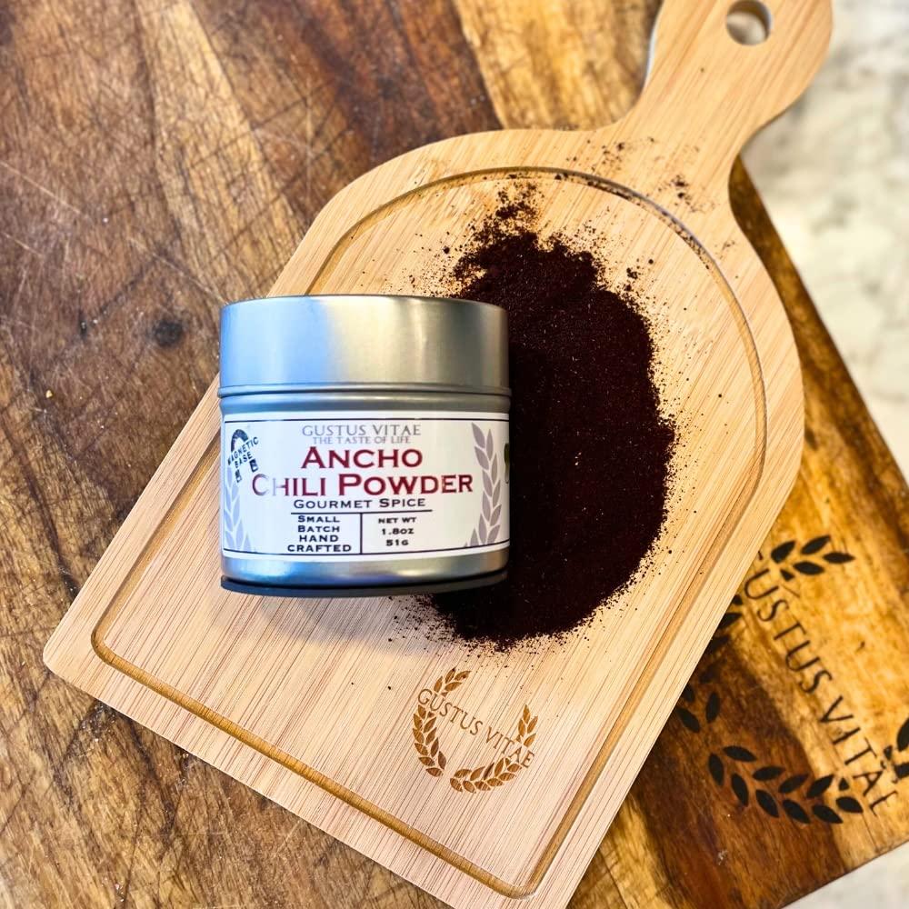 Gustus Vitae Ancho Chili Powder - Gourmet Spice - All Natural Chili Powder - Non GMO - Handcrafted - Small Batch - Artisanal Seasoning - Gustus Vitae - #0721