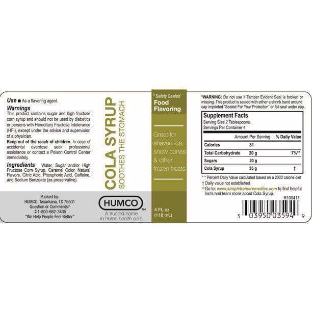 Humco Humco Cola Syrup - 4 oz, Pack of 6