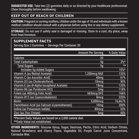 Pete & Pedro Pete & Pedro BIOTIN Gummies for Hair, Skin & Nails Growth for Women & Men |Hair Grow Supplement for Stronger Skin, & Nails | Cherry Biotin Gummy 5000mcg Per Serving | Seen on Shark Tank, 60 Count