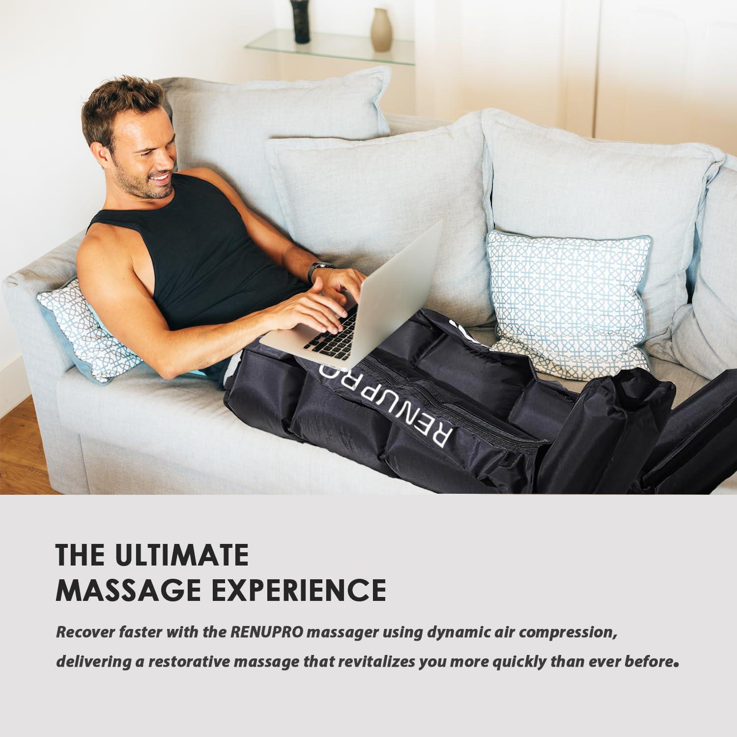 RENUPRO RENUPRO Professional Leg Massager Recovery System, Dynamic Air Compression for Circulation Improvement and Faster Recovery, Sequential Compression Device for Athletes USA Owned