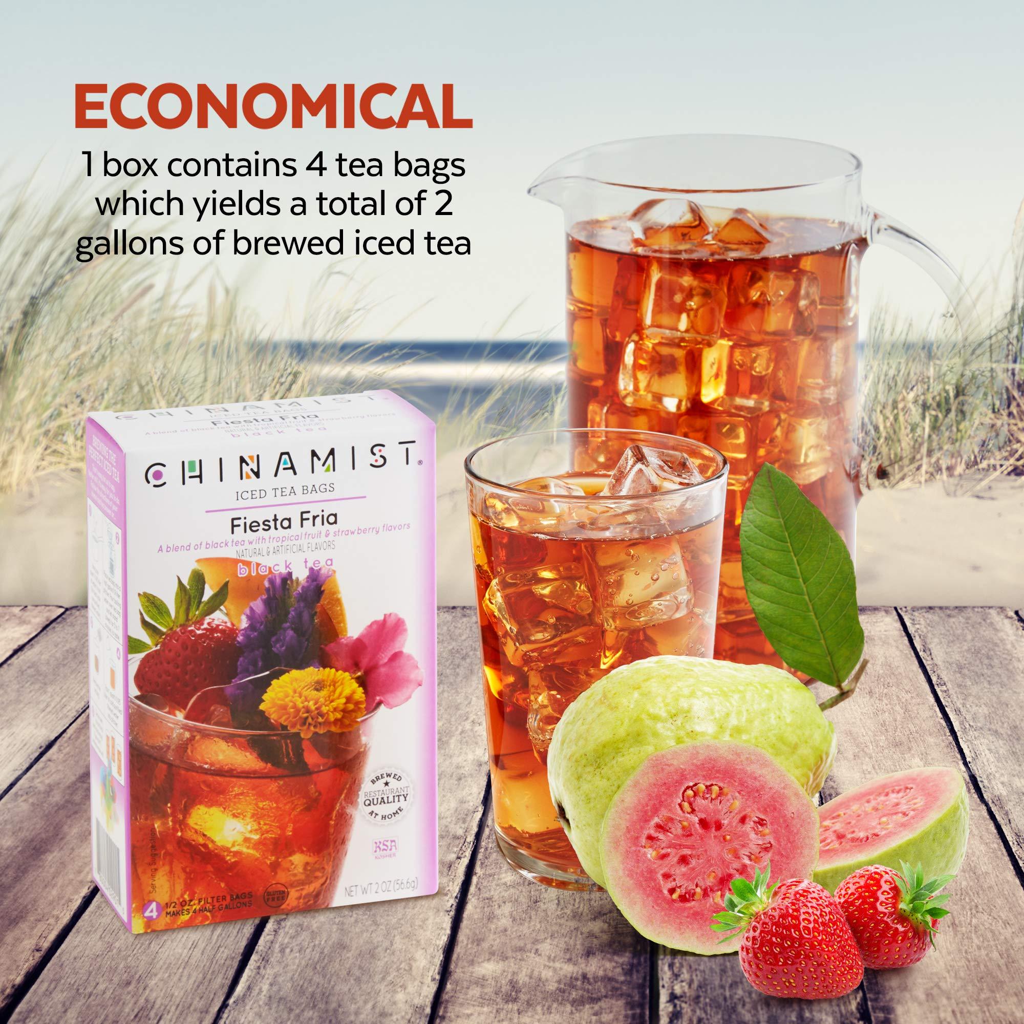 China Mist Iced Tea China Mist Iced Tea Fiesta Fria Black Tea Infusion Refreshing and Delicious Each Tea Bag Yields 1/2 Gallon 4 bags.