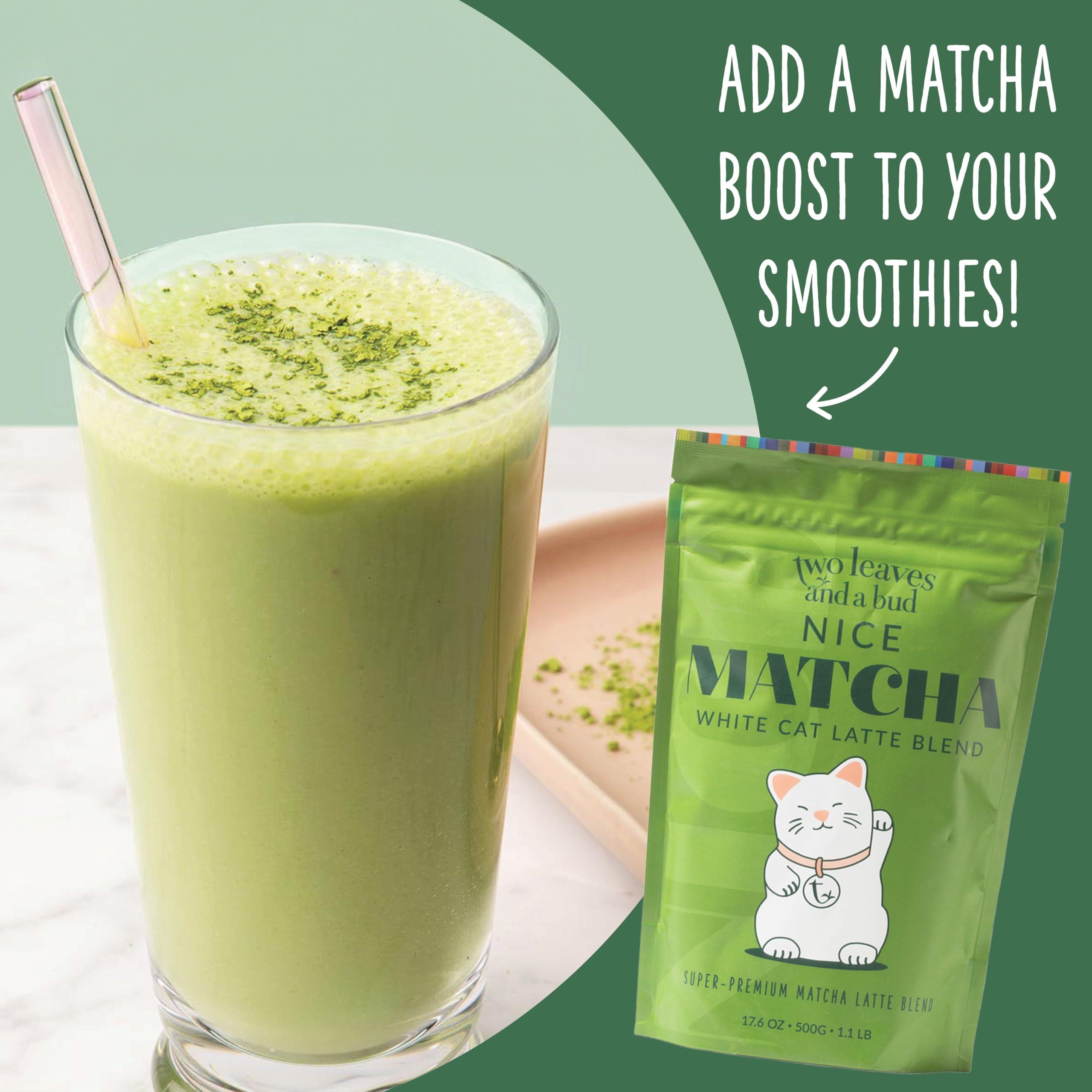 Two Leaves and a Bud Two Leaves and a Bud Nice Matcha Sweetened Latte Blend, Japanese Matcha Latte Powder, Matcha Green Tea Powder, 1 Resealable Bag, 1.1lb (500g)