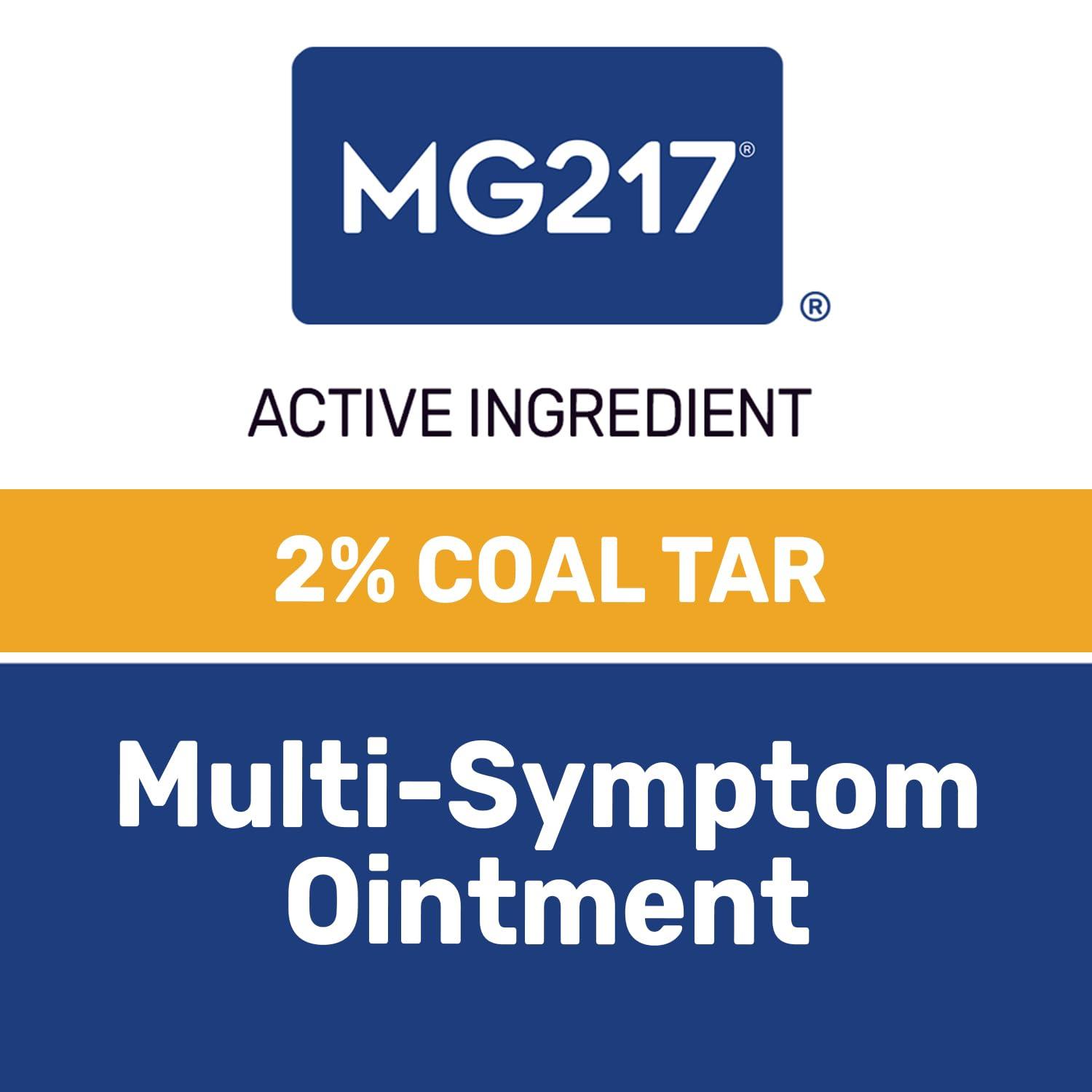 MG217 MG217 2% Coal Tar Ointment for Psoriasis, Extra Strength Multi Symptom Relief, Effectively Relieves Itching, Scaling, Redness, Vitamin A, D and E, 4 oz Jar